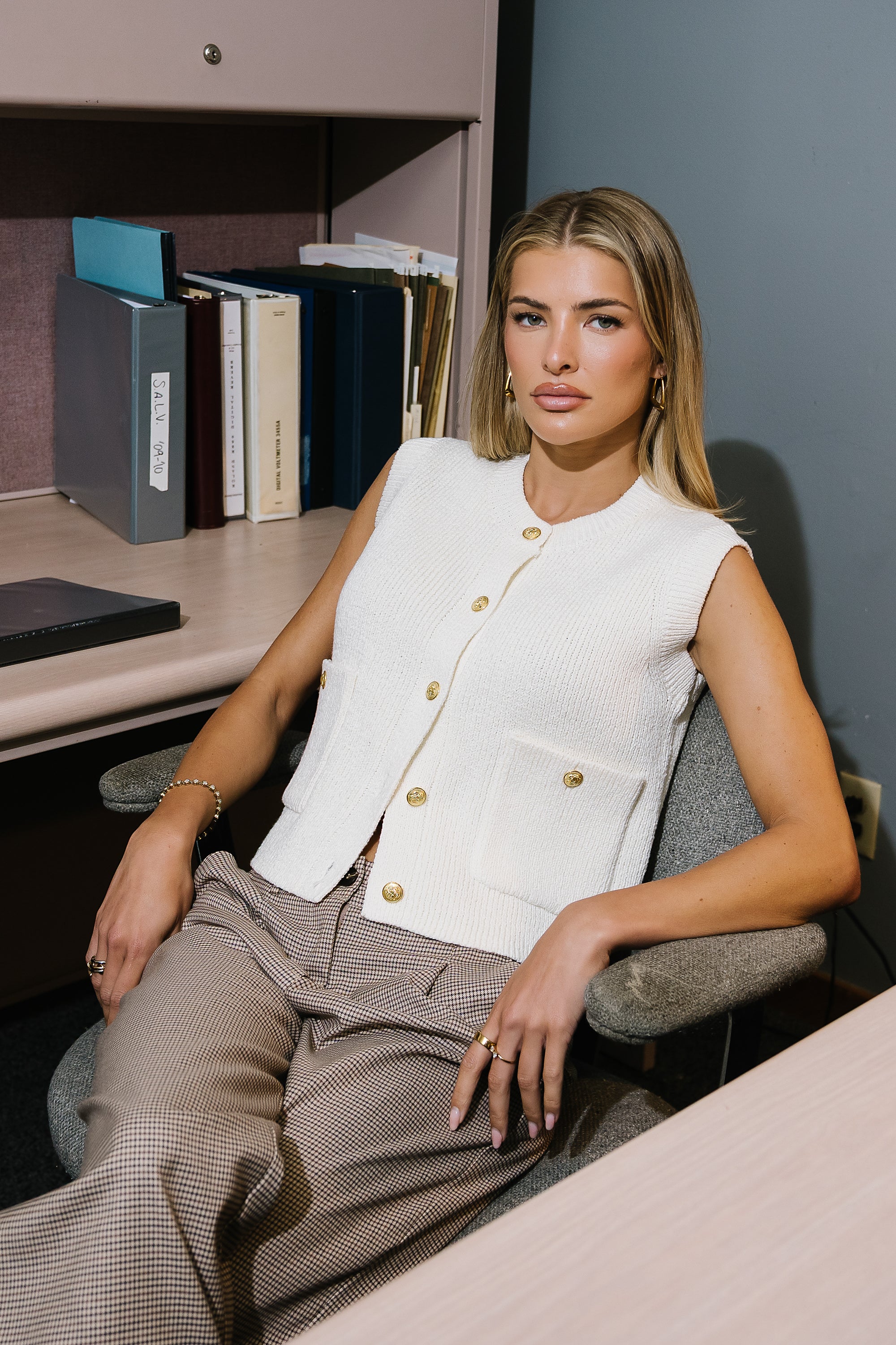 Brooks Knit Vest in Cream - FINAL SALE - Image 6