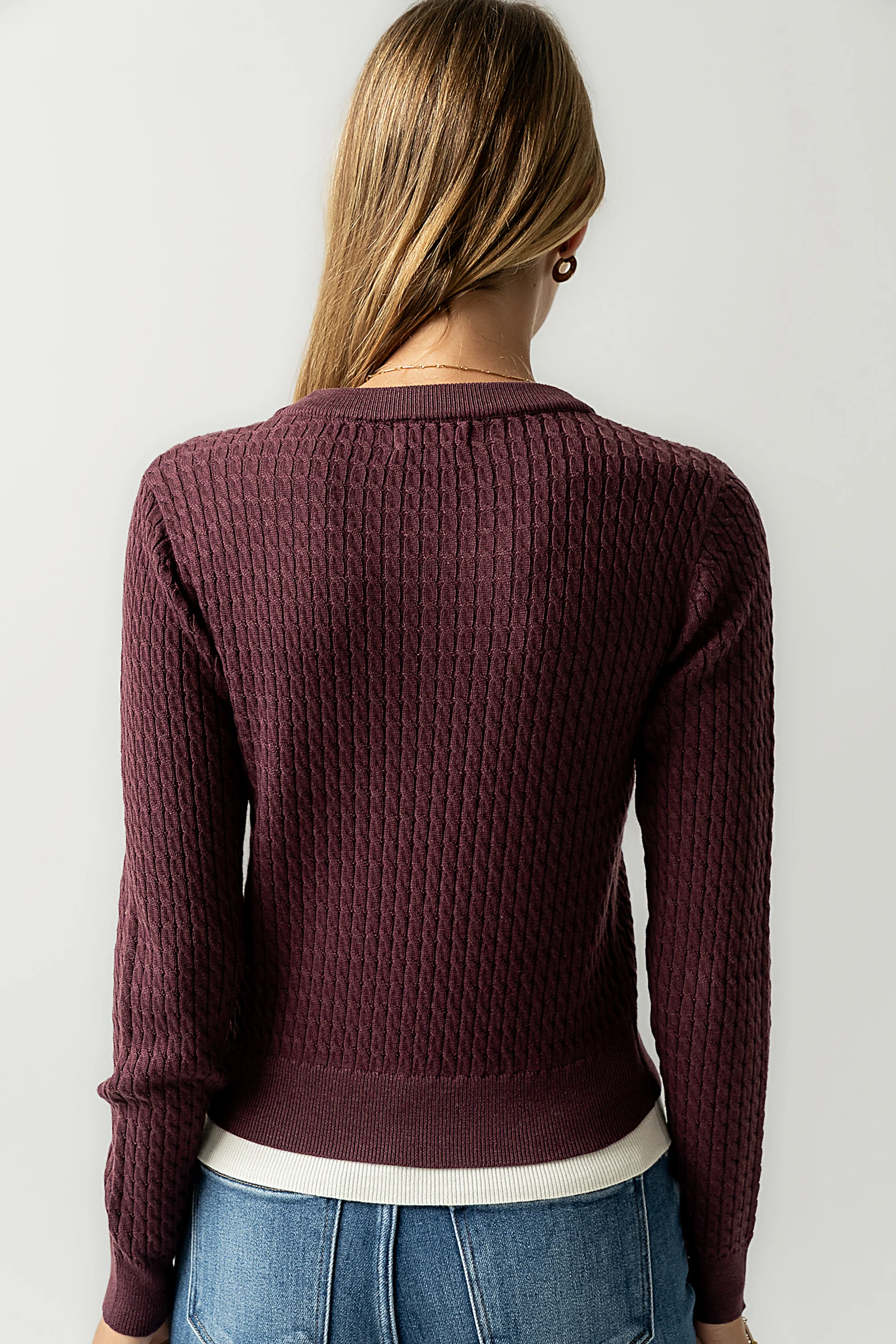 Bruce Double Layer Sweater in Plum - FINAL SALE - Image 3