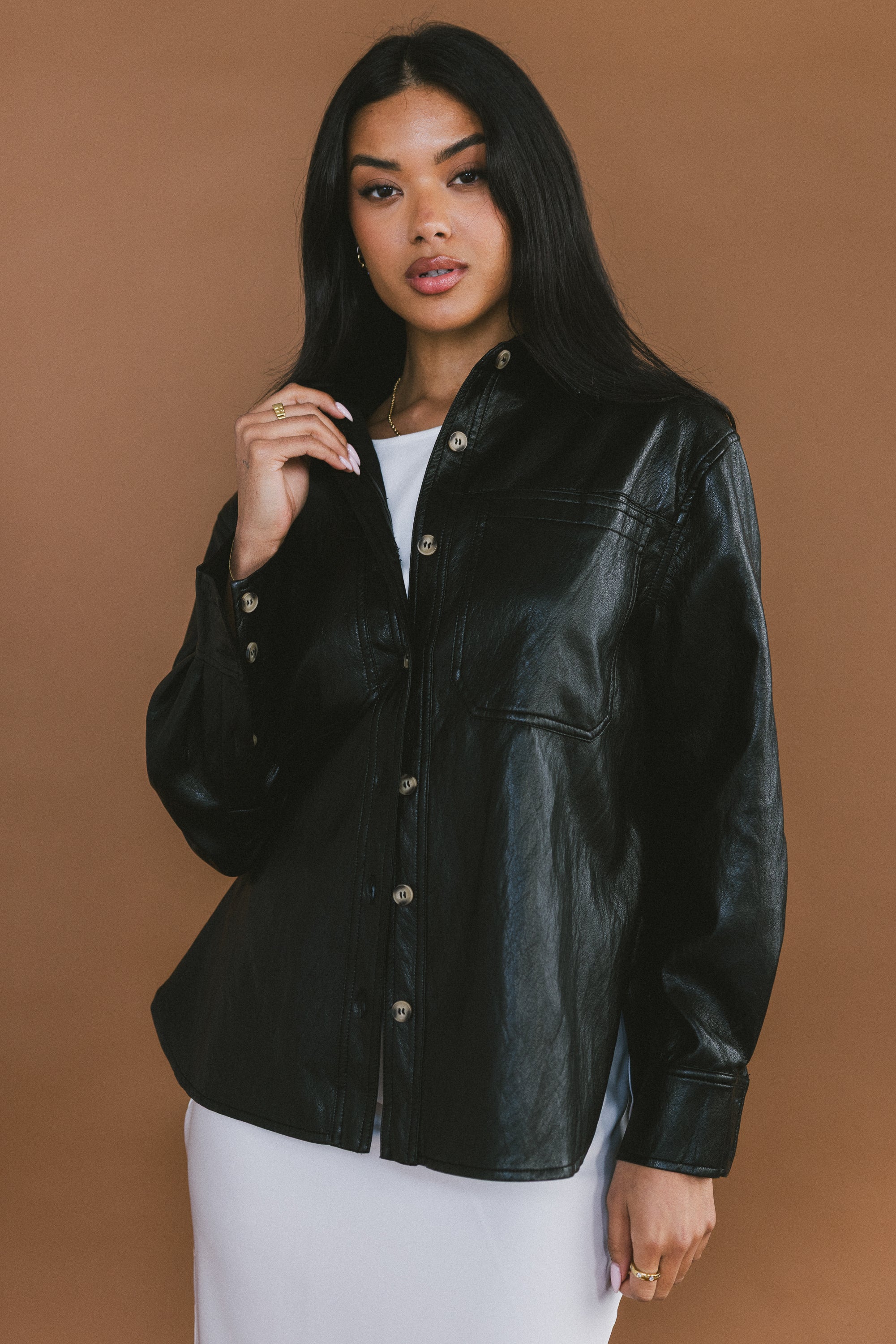 Bruno Vegan Leather Shacket - FINAL SALE - Image 8
