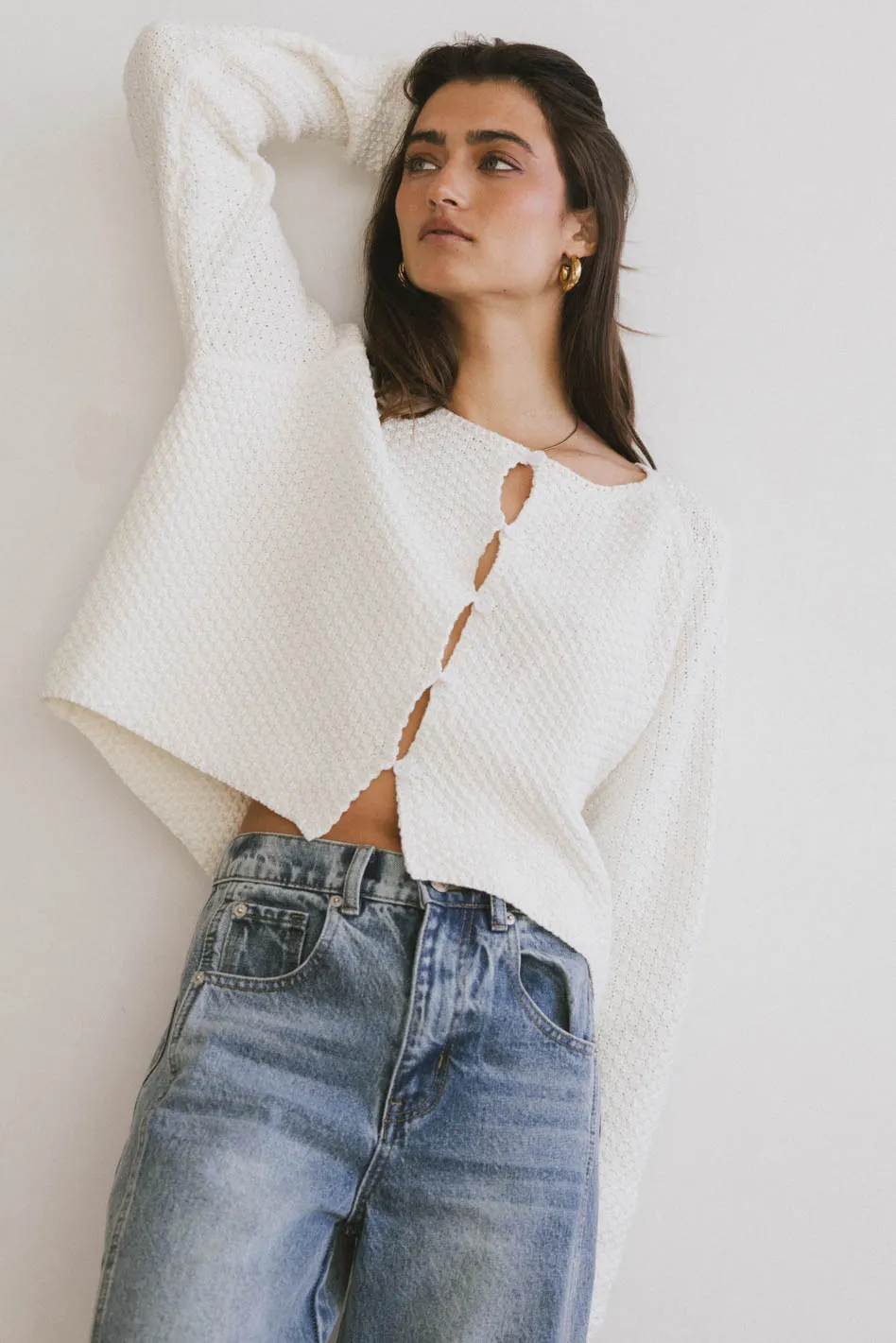 Cabbet Cardigan in Ivory - Image 2