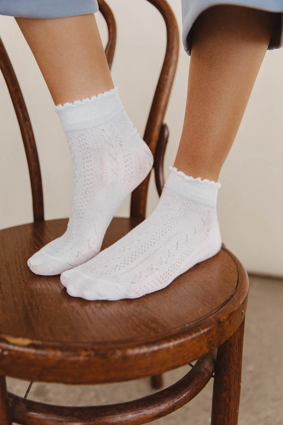 Cable Knit Ruffle Socks - Image 2