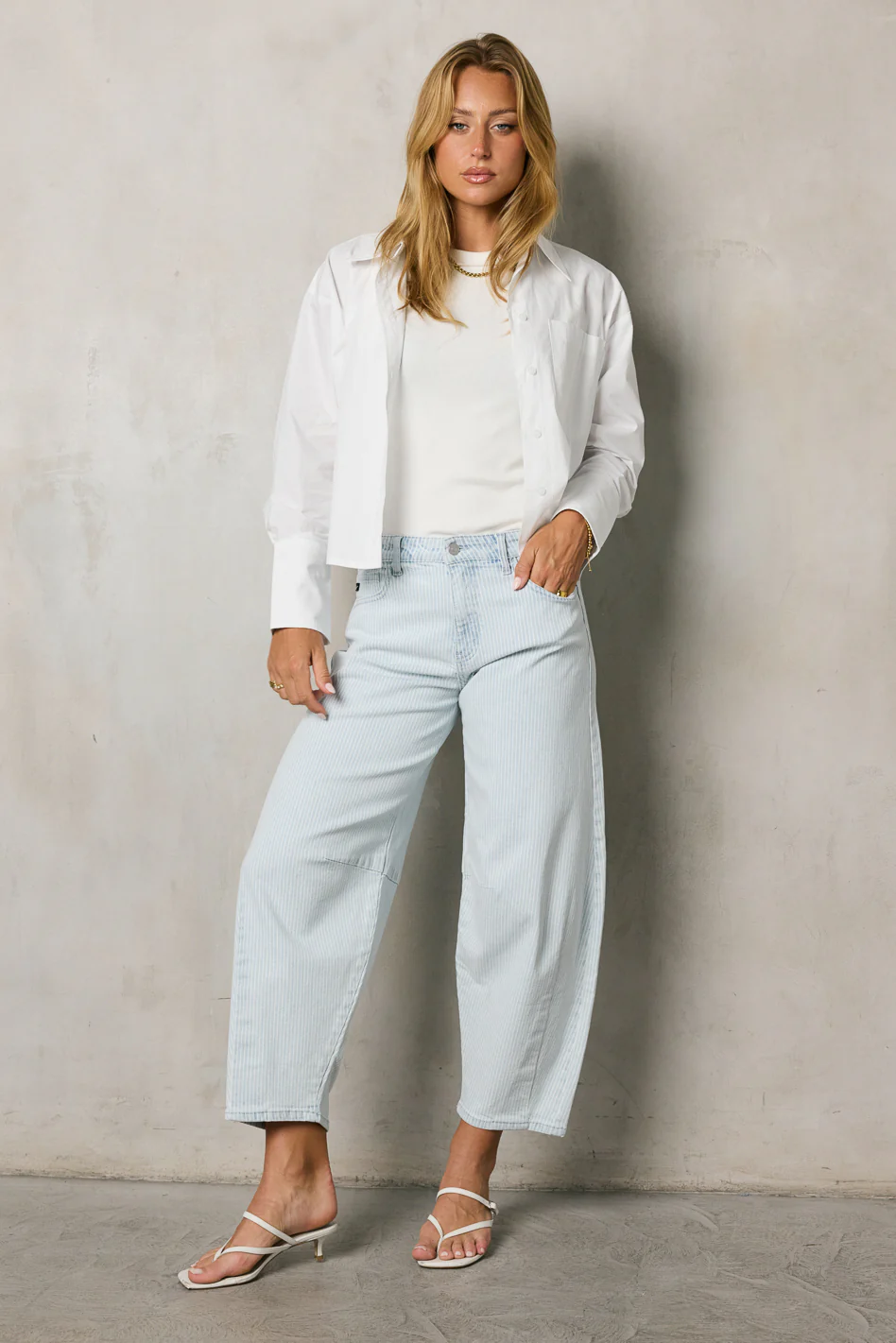 Cade Striped Barrel Jeans - FINAL SALE - Image 4
