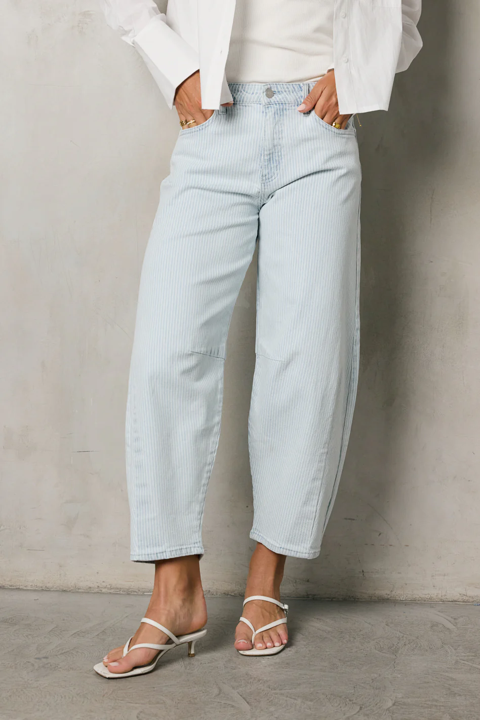 Cade Striped Barrel Jeans - FINAL SALE - Image 6