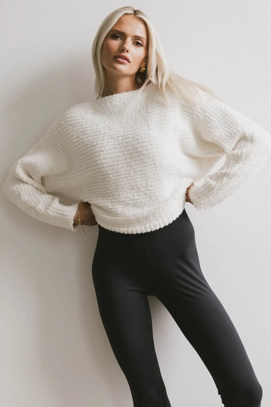 Calia Knit Sweater in Cream - FINAL SALE - Image 3