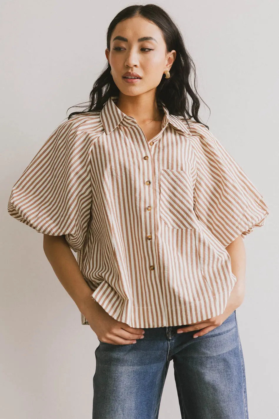 Callum Button Up in Mocha - FINAL SALE