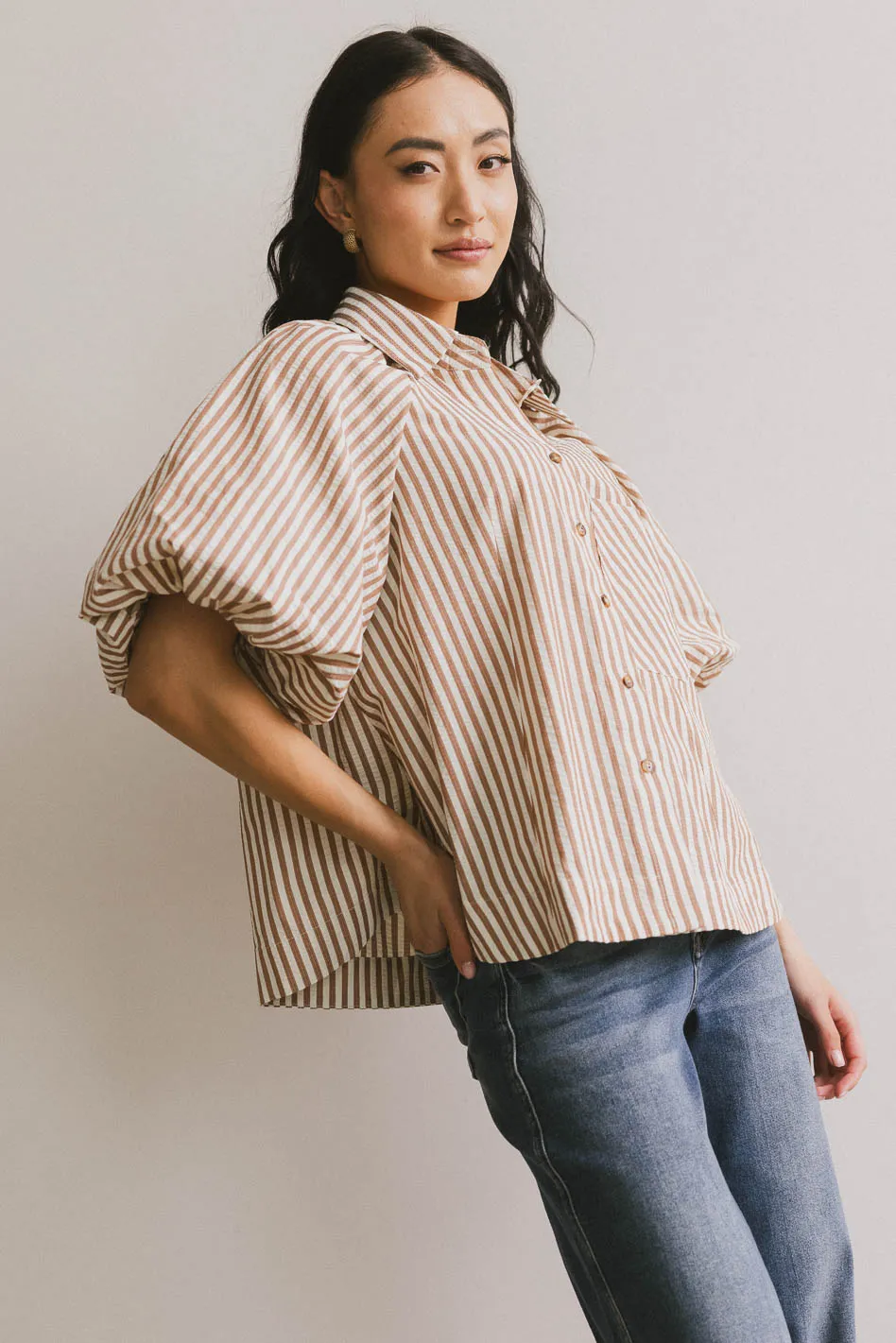 Callum Button Up in Mocha - FINAL SALE - Image 2