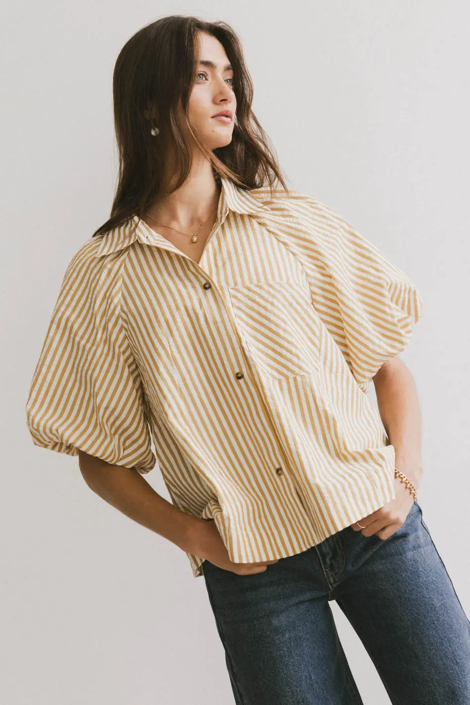 Callum Button Up in Mustard - FINAL SALE