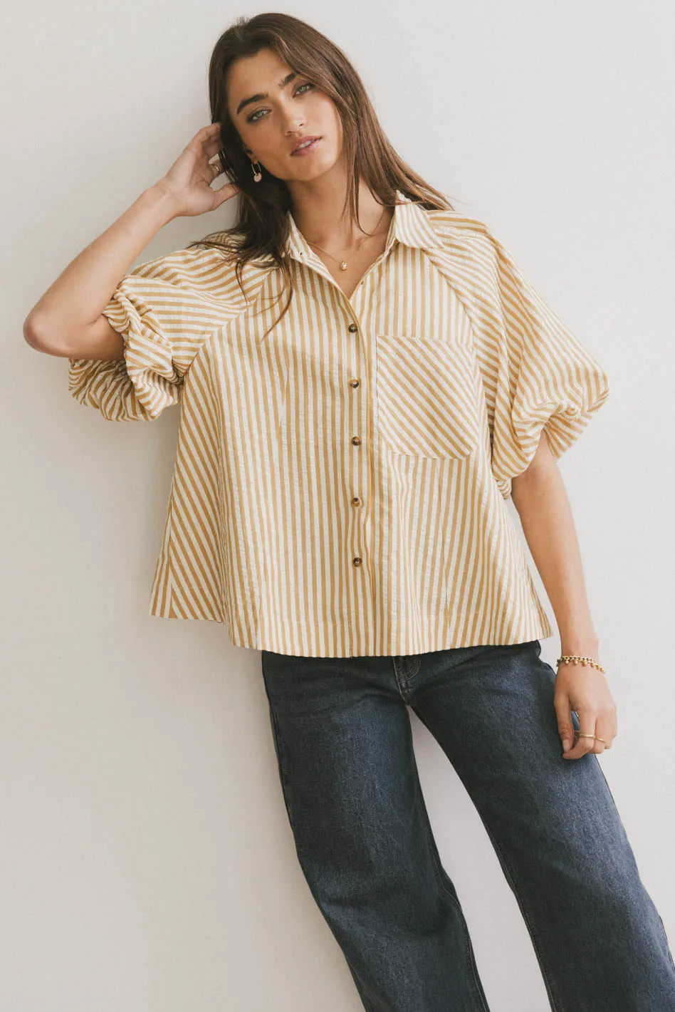 Callum Button Up in Mustard - FINAL SALE - Image 4