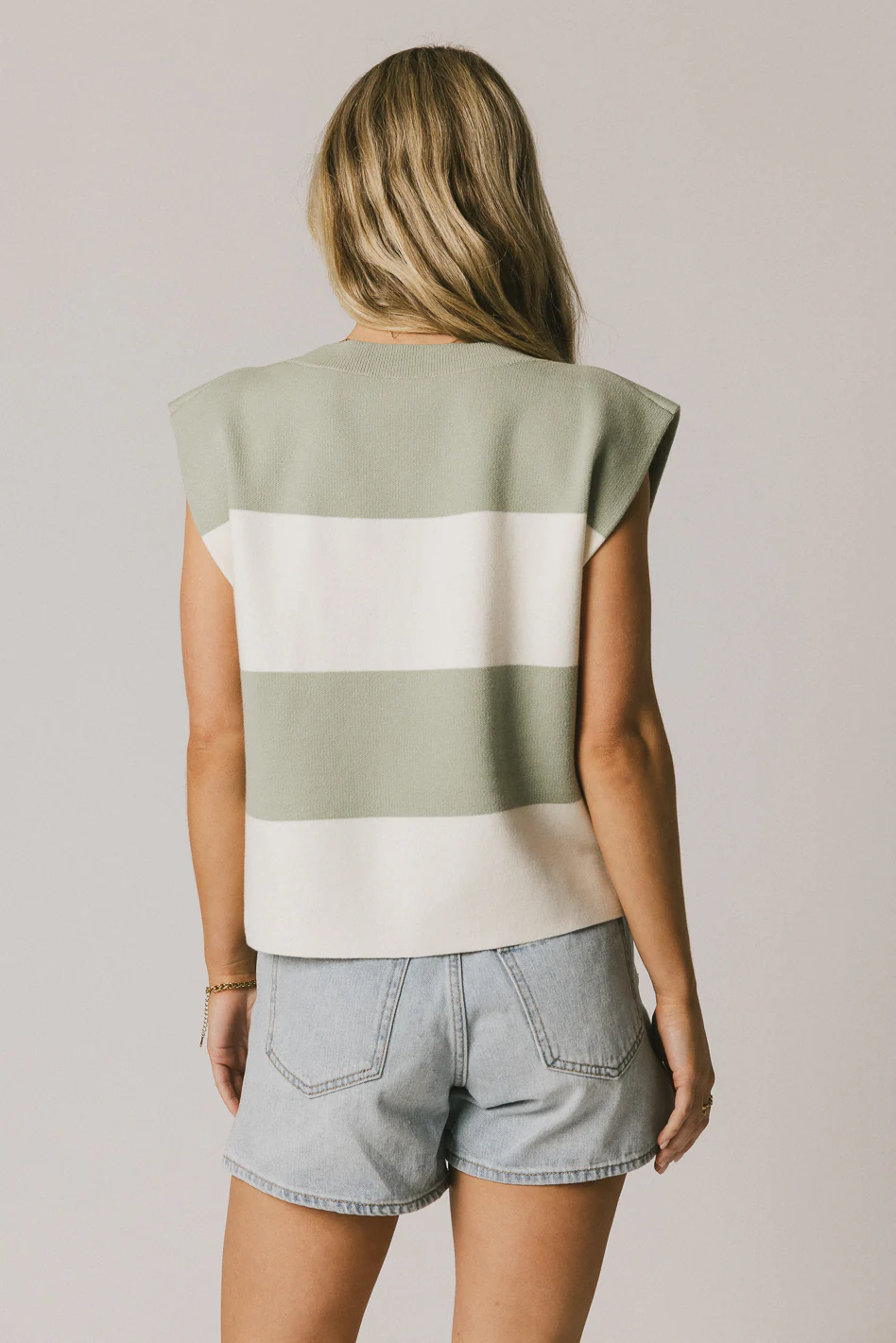 Camilla Striped Sweater in Sage - FINAL SALE - Image 2