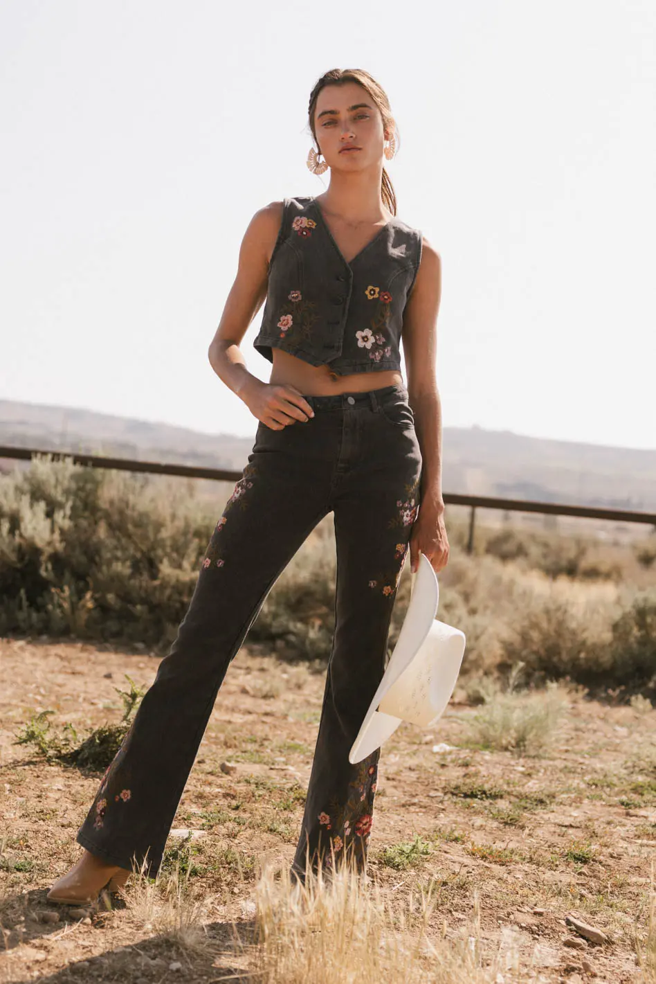 Camille Embroidered Flare Jeans - FINAL SALE - Image 5