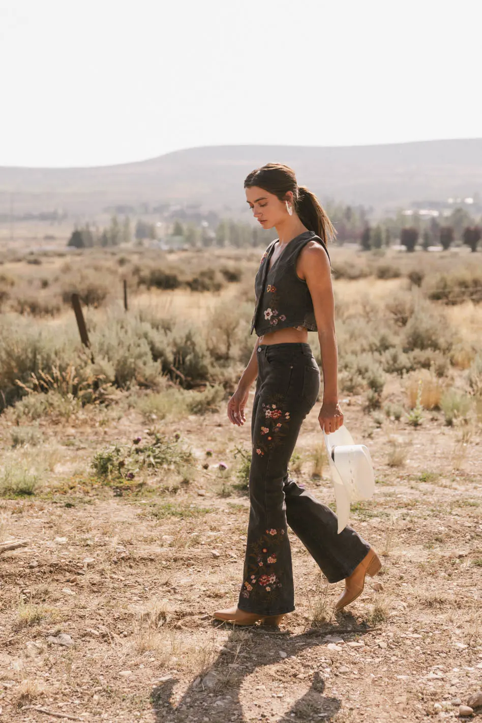 Camille Embroidered Flare Jeans - FINAL SALE - Image 6
