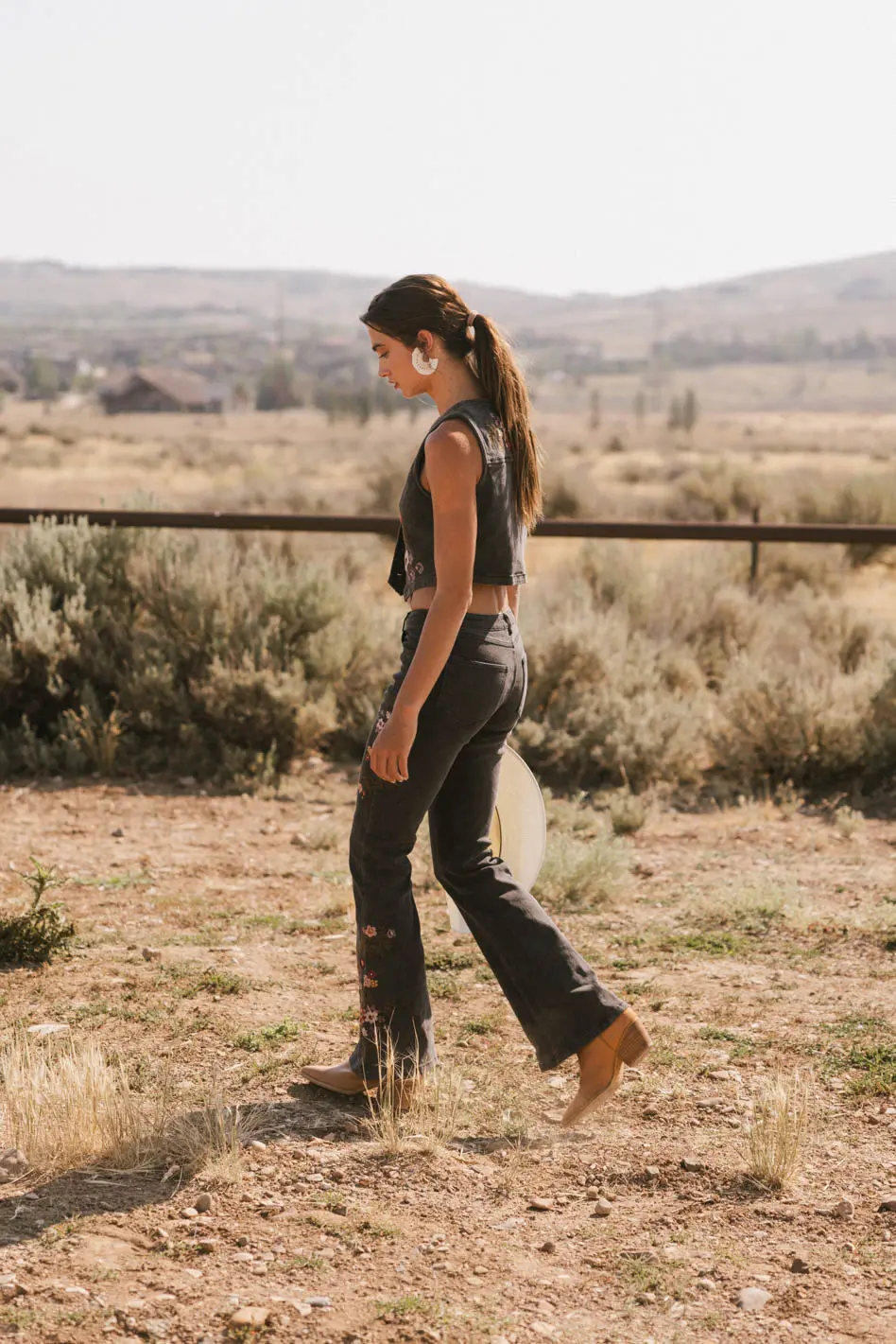 Camille Embroidered Flare Jeans - FINAL SALE - Image 7