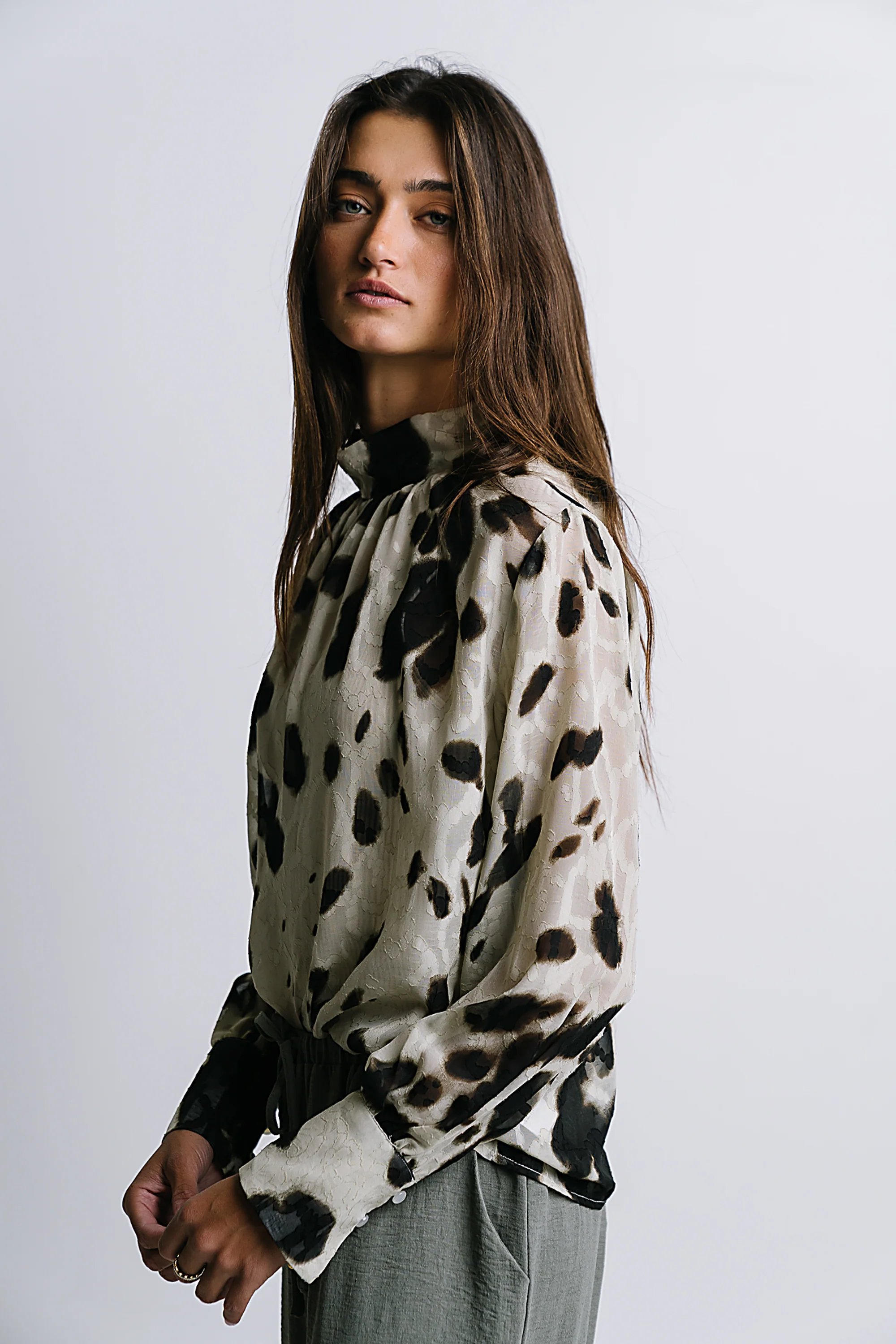 Camille Sheer Blouse in Ivory - FINAL SALE - Image 4