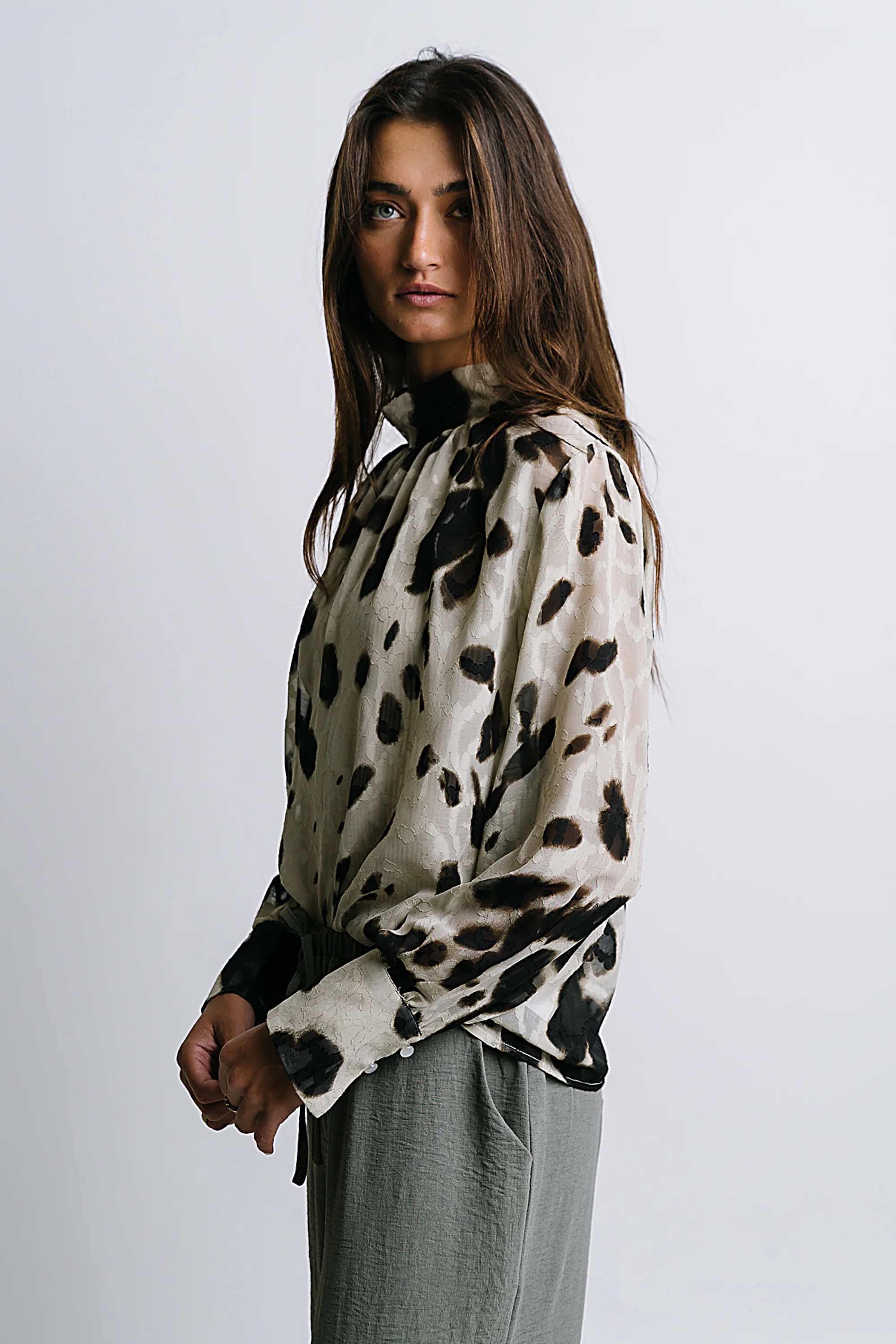 Camille Sheer Blouse in Ivory - FINAL SALE - Image 6