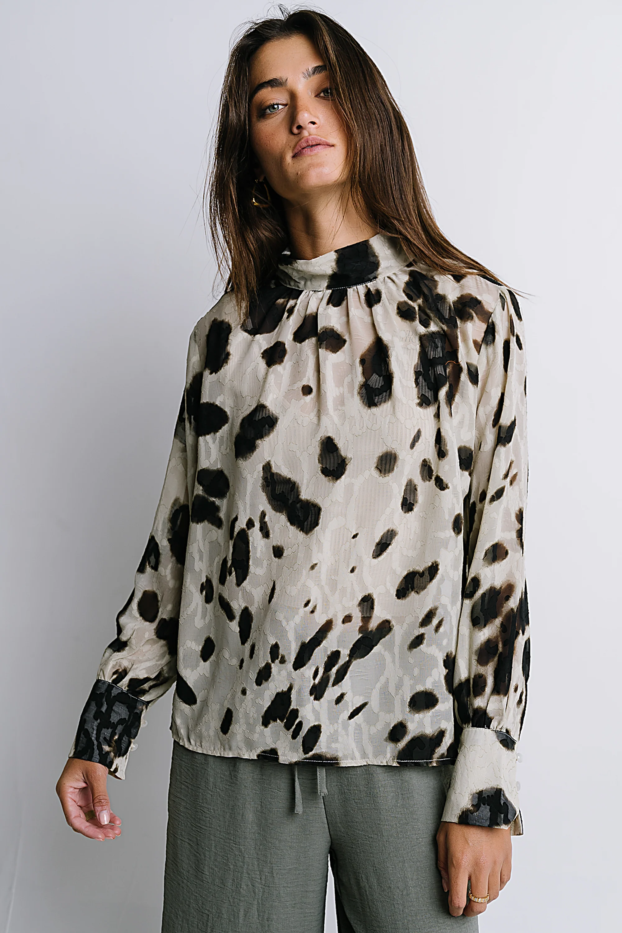 Camille Sheer Blouse in Ivory - FINAL SALE - Image 7