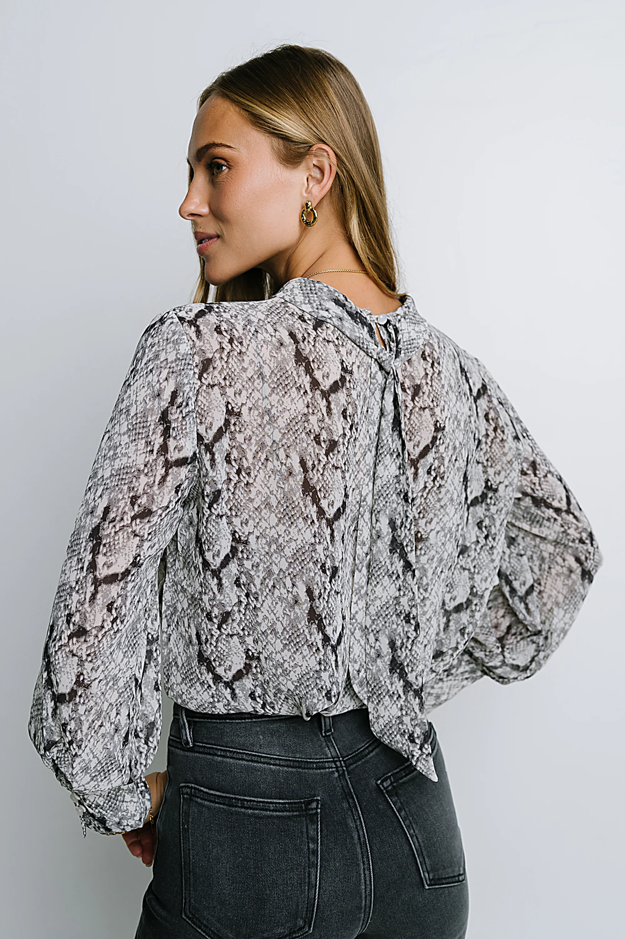 Camille Sheer Blouse in Snake - FINAL SALE - Image 7