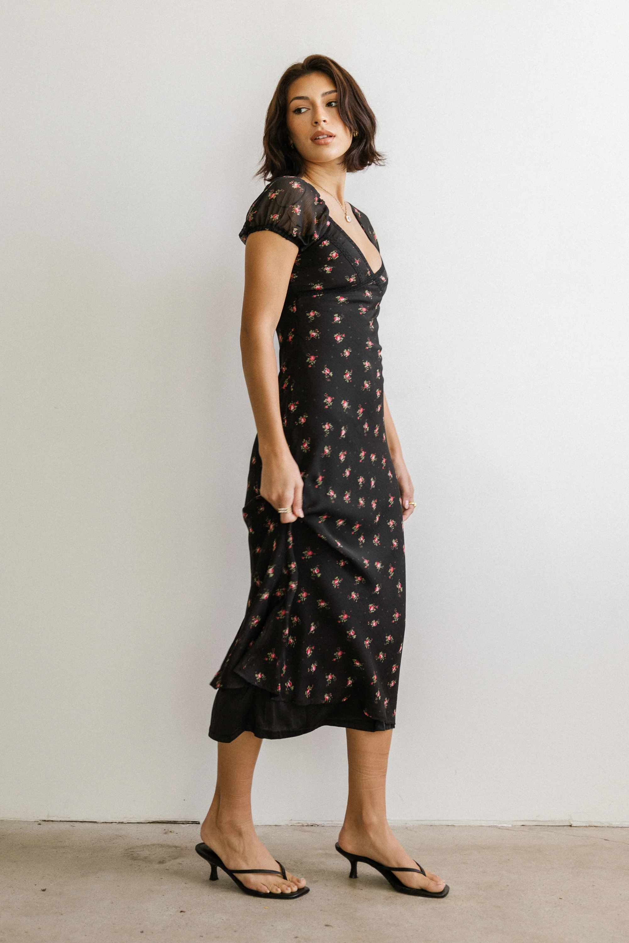 Cammie Floral Maxi Dress in Black - FINAL SALE - Image 2