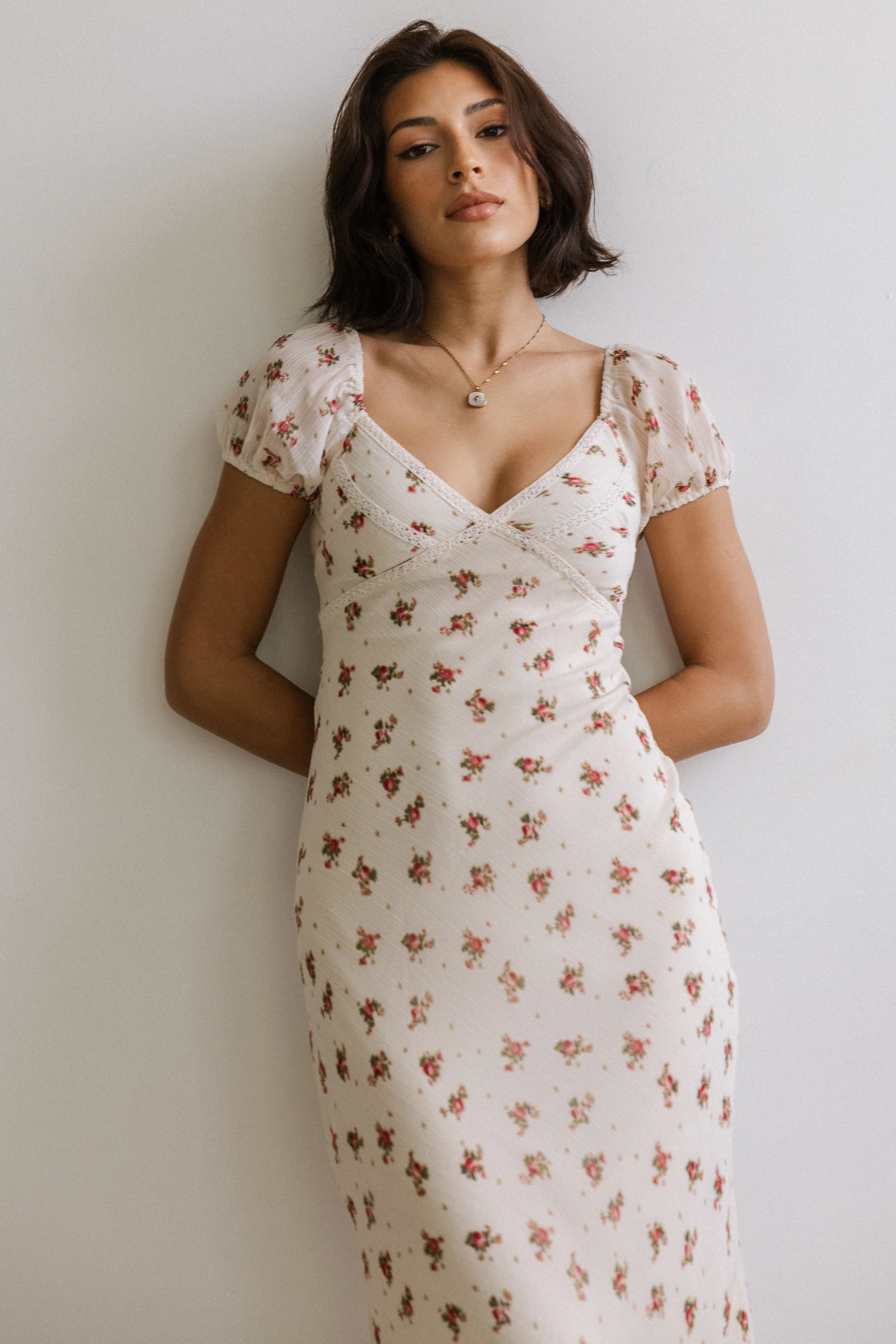 Cammie Floral Maxi Dress in Cream - FINAL SALE - Image 5