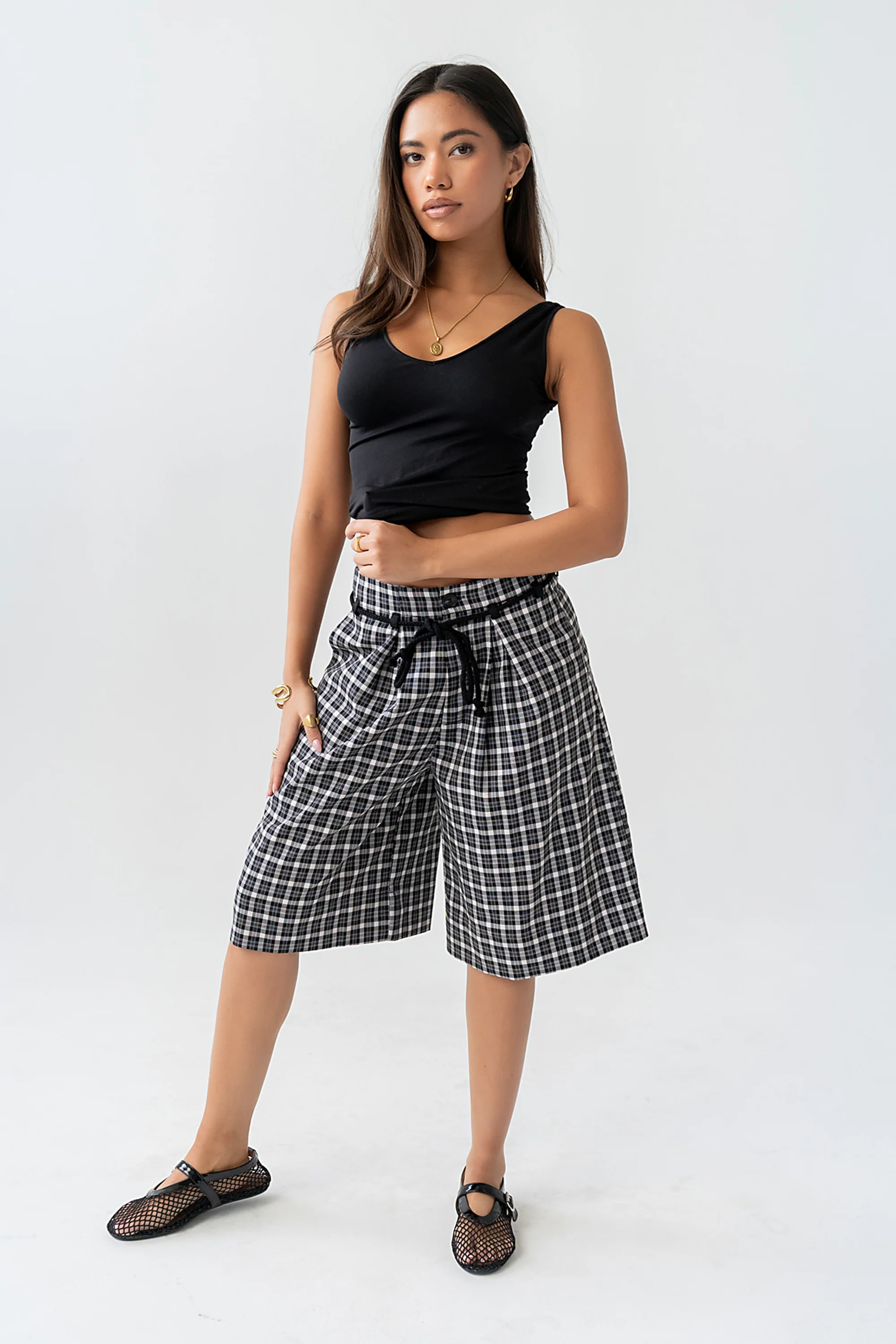 Cammie Long Tank in Black - Image 2
