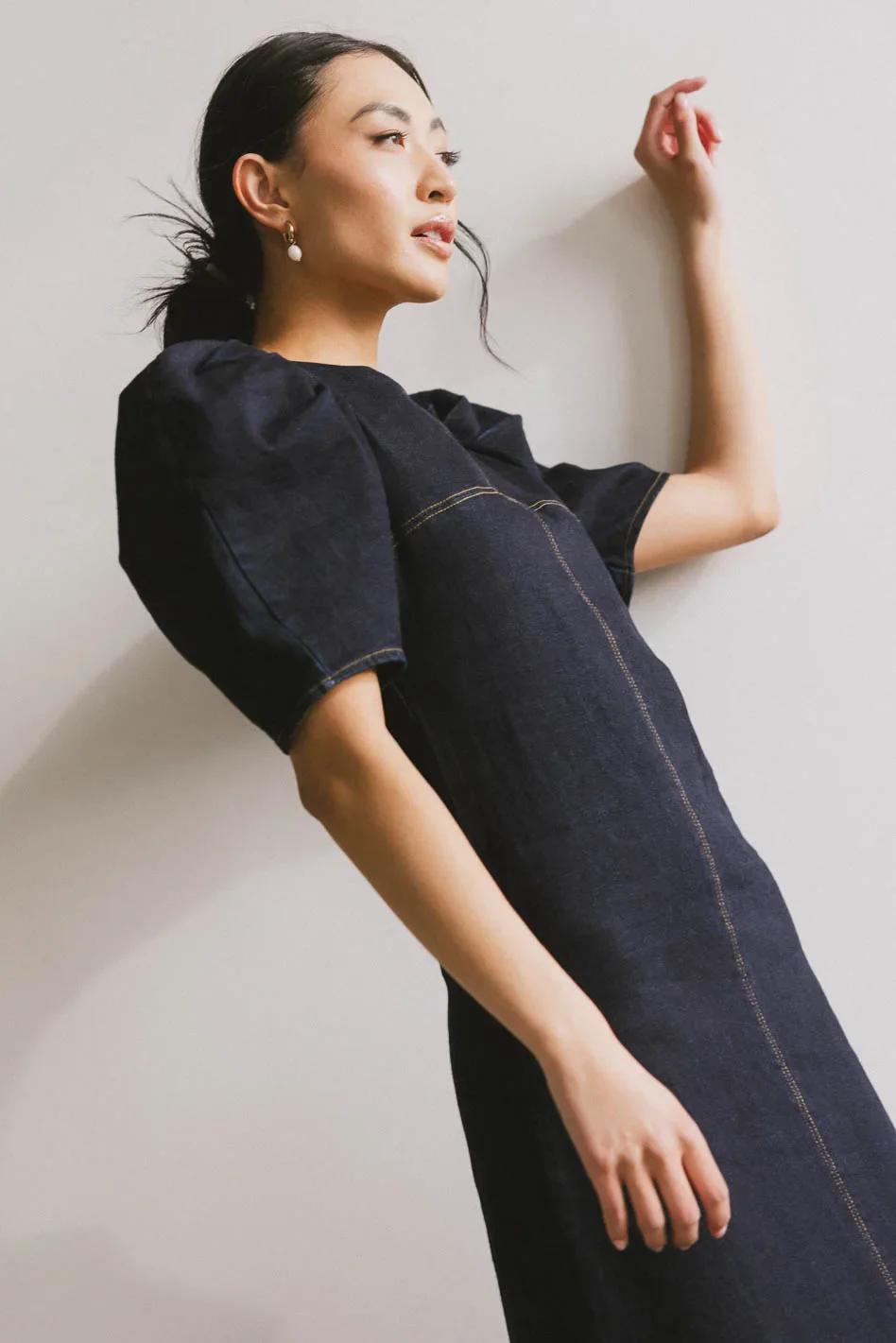 Campbell Denim Dress in Dark Wash - FINAL SALE - Image 5