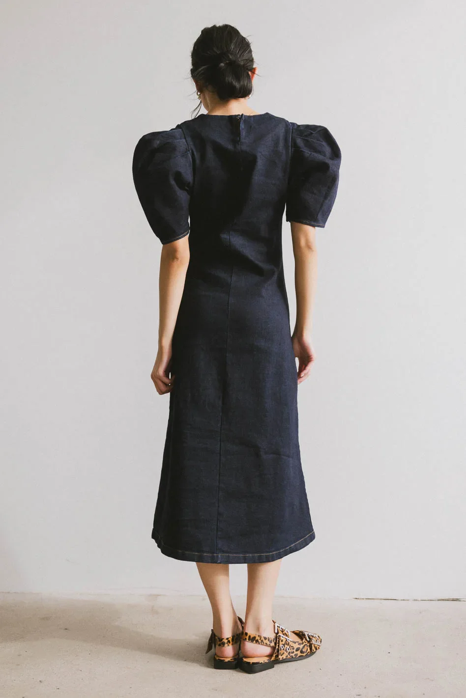 Campbell Denim Dress in Dark Wash - FINAL SALE - Image 6