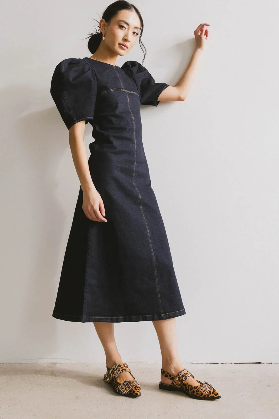 Campbell Denim Dress in Dark Wash - FINAL SALE - Image 7