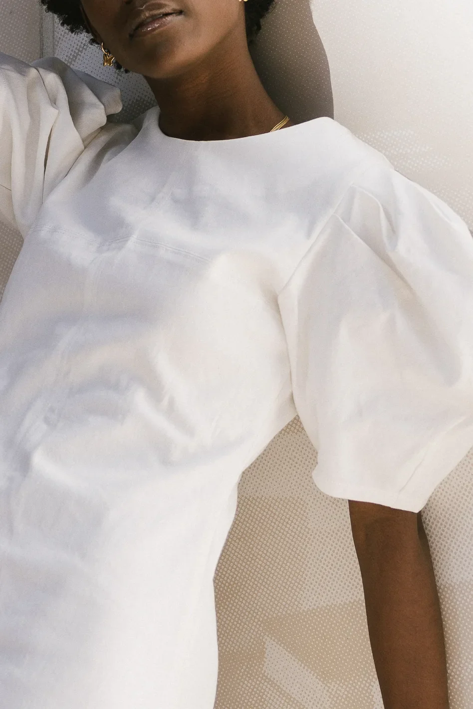 Campbell Denim Dress in Cream - FINAL SALE - Image 3