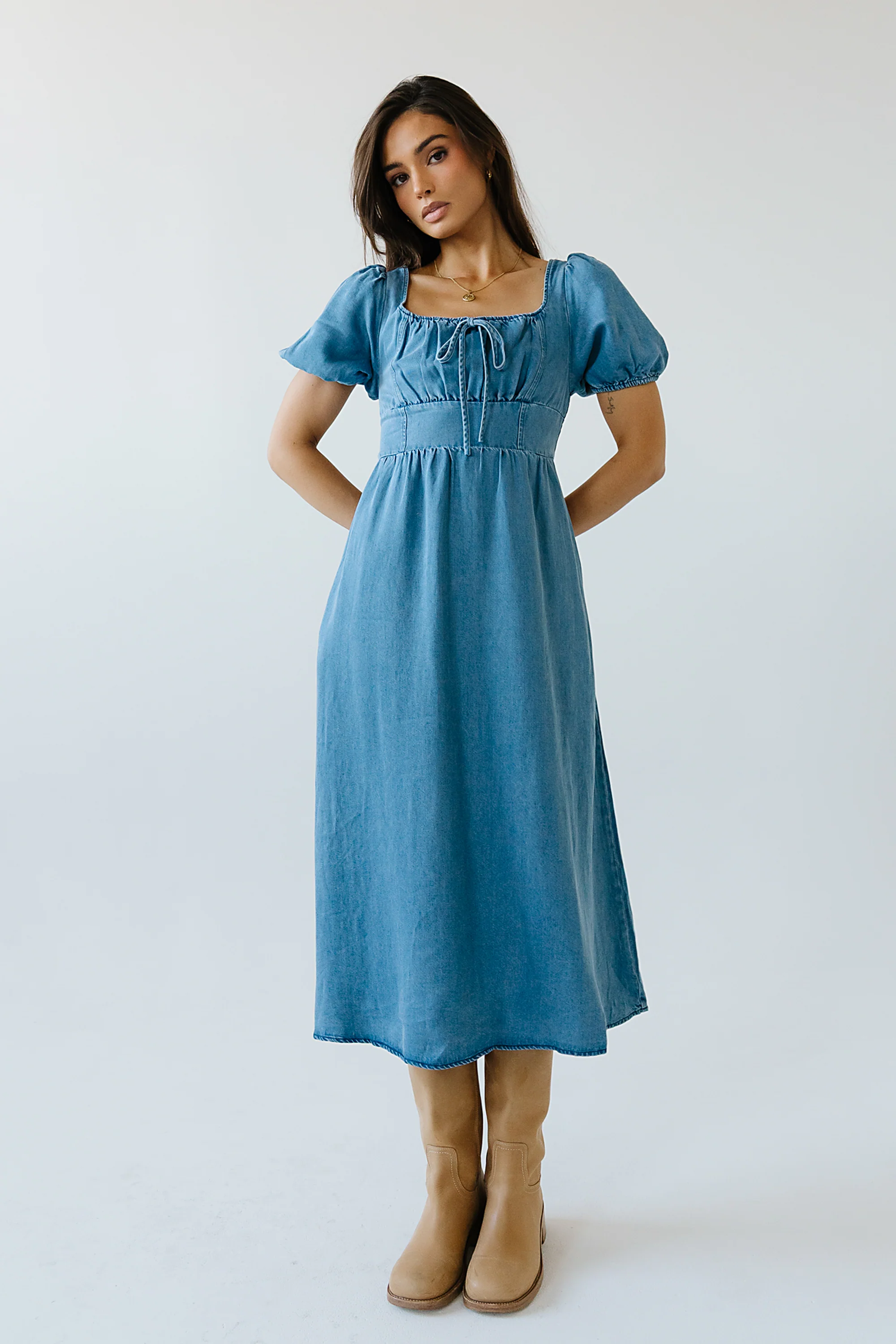 Candice Denim Midi Dress - FINAL SALE - Image 2