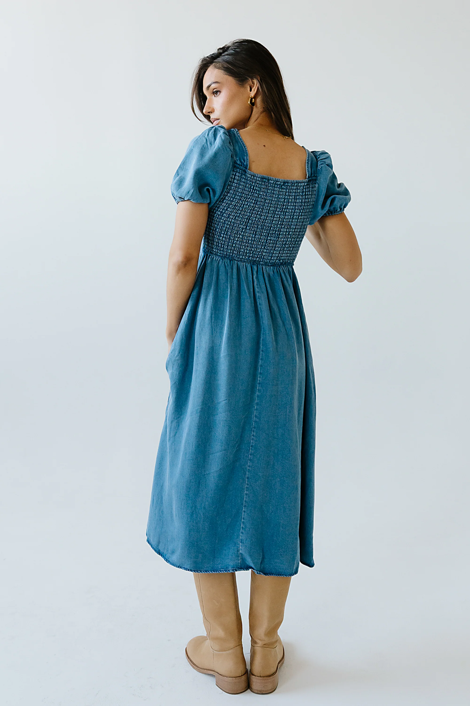 Candice Denim Midi Dress - FINAL SALE - Image 3