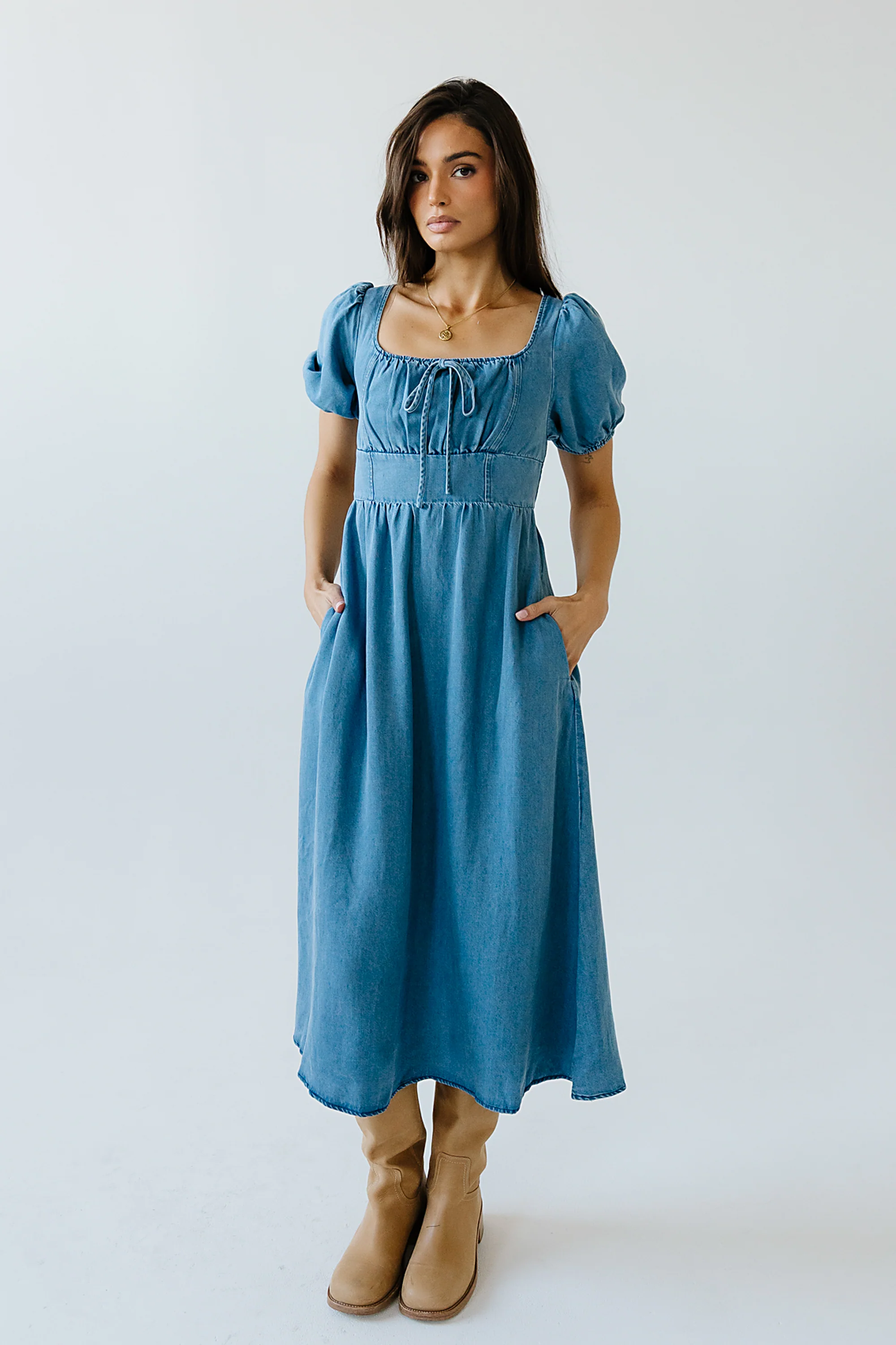 Candice Denim Midi Dress - FINAL SALE - Image 8