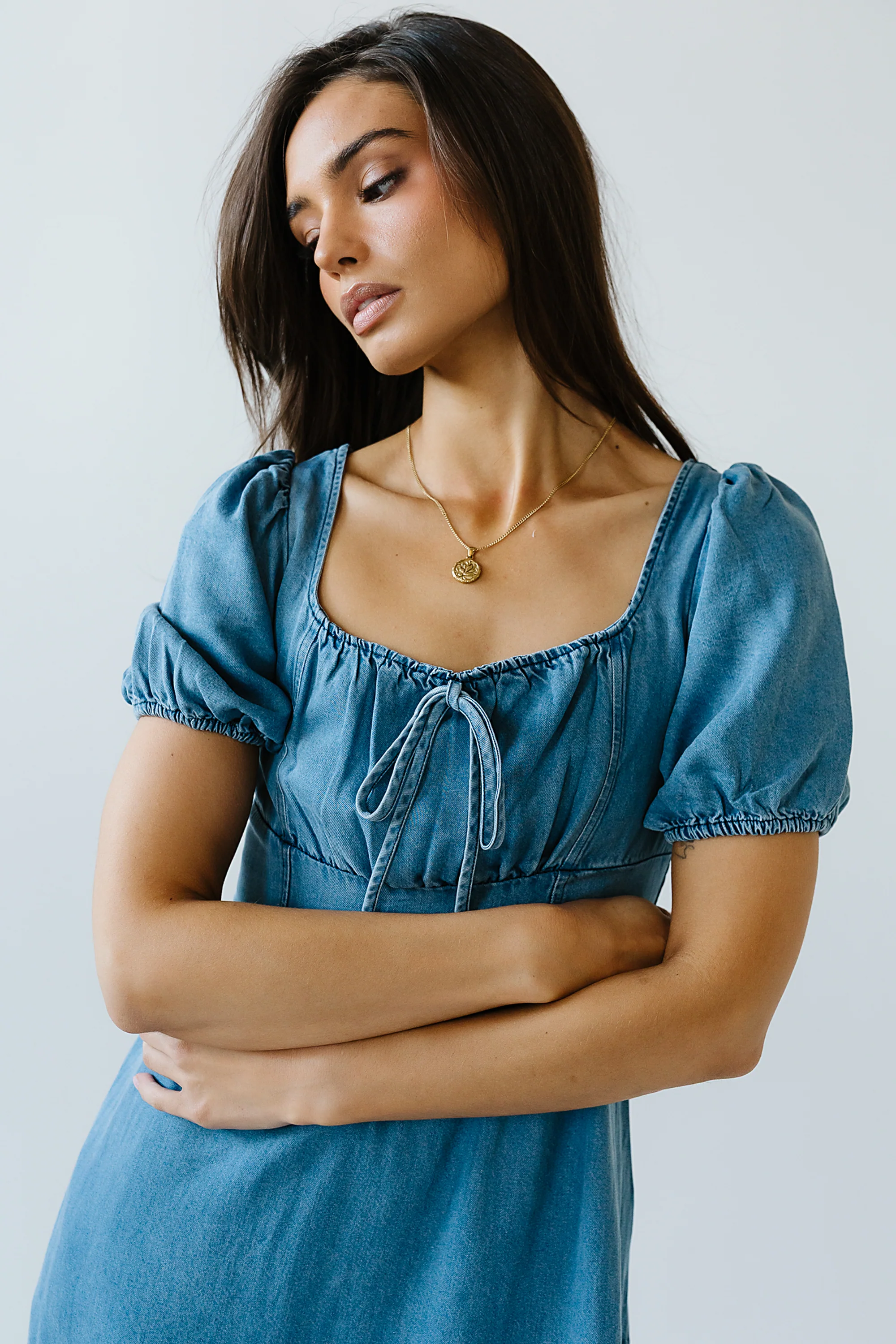 Candice Denim Midi Dress - FINAL SALE - Image 9