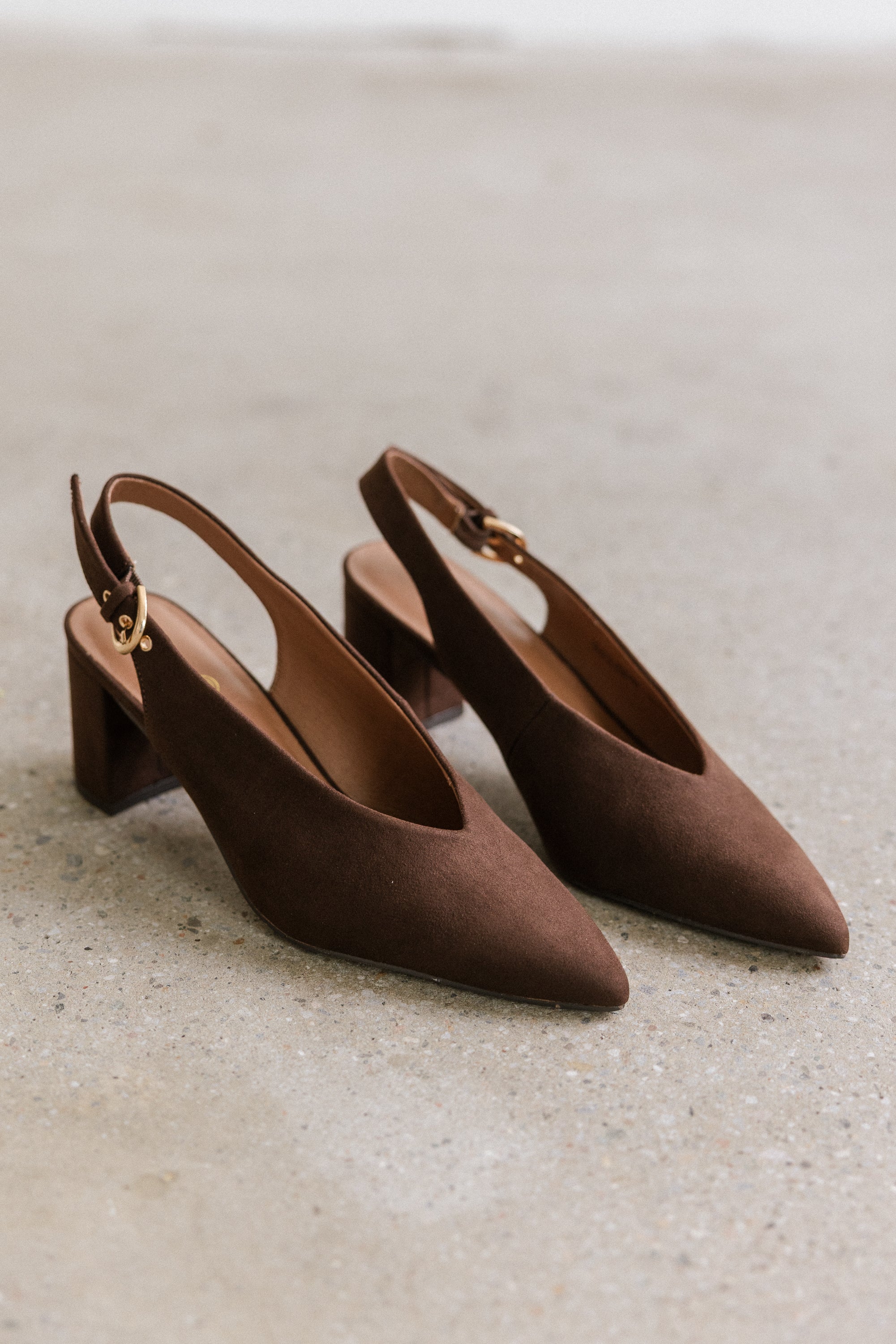 Candice Slingback Heels in Dark Brown - Image 3