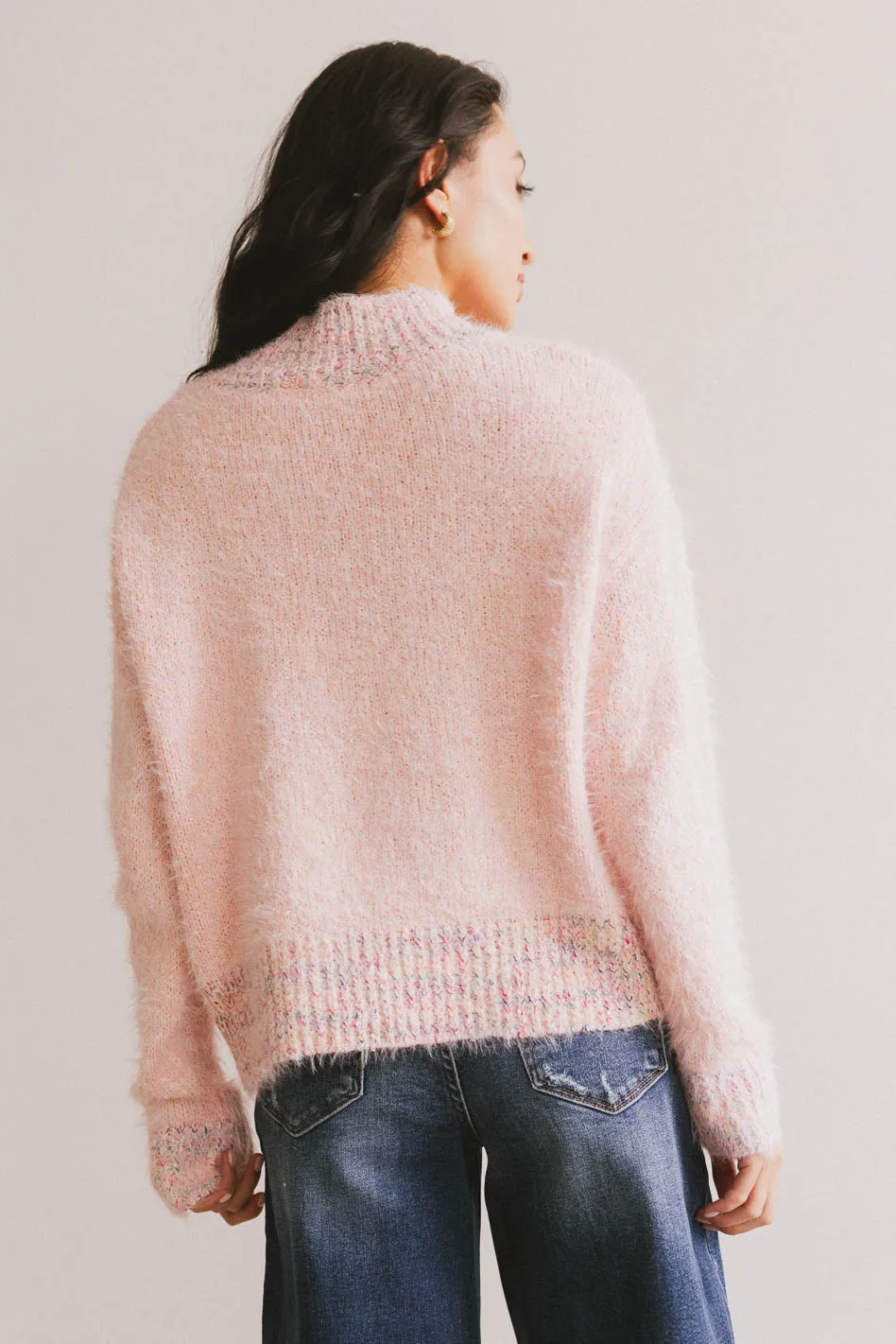 Carla Fuzzy Knit Sweater in Pink - FINAL SALE - Image 4