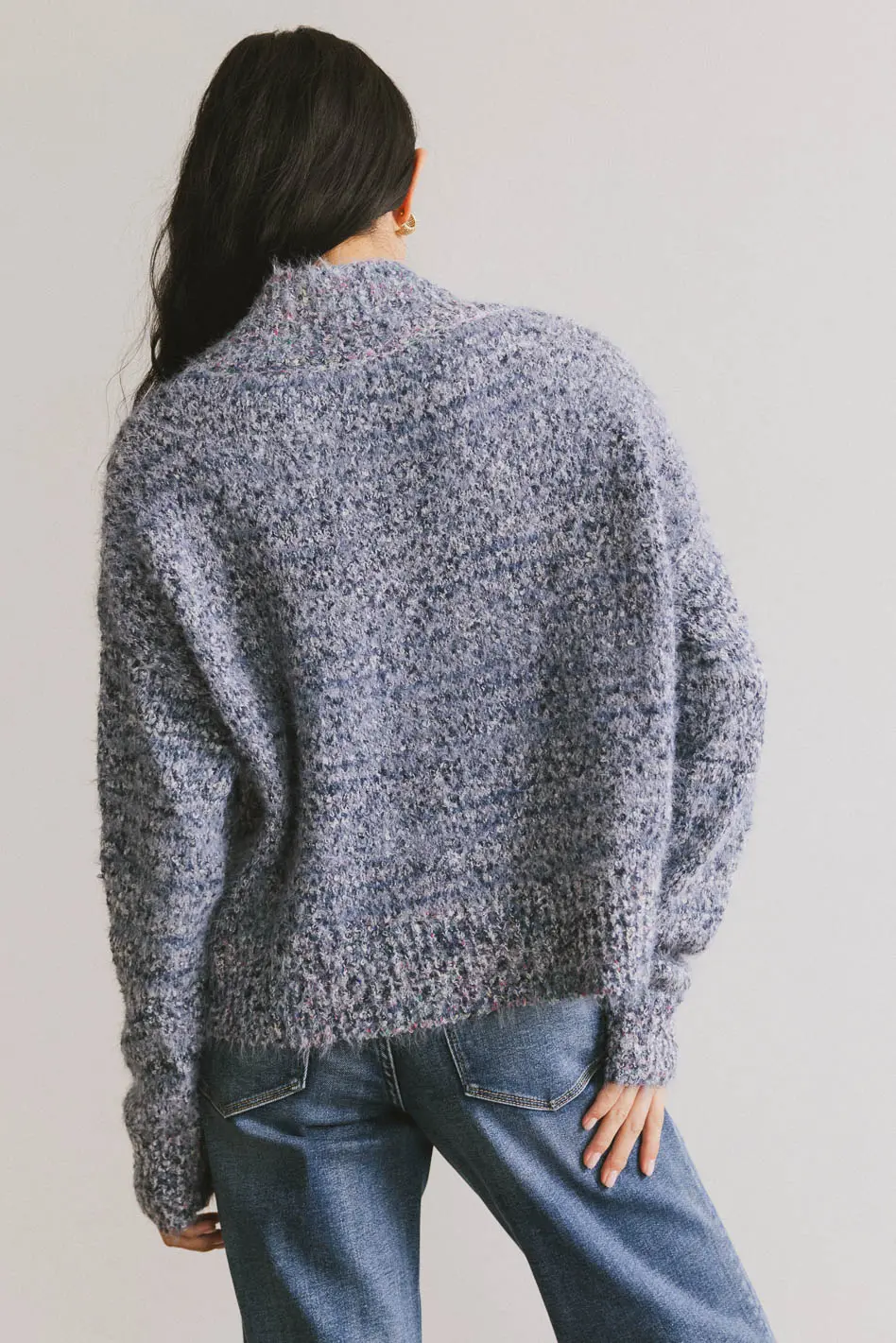 Carla Fuzzy Knit Sweater in Blue - FINAL SALE - Image 4