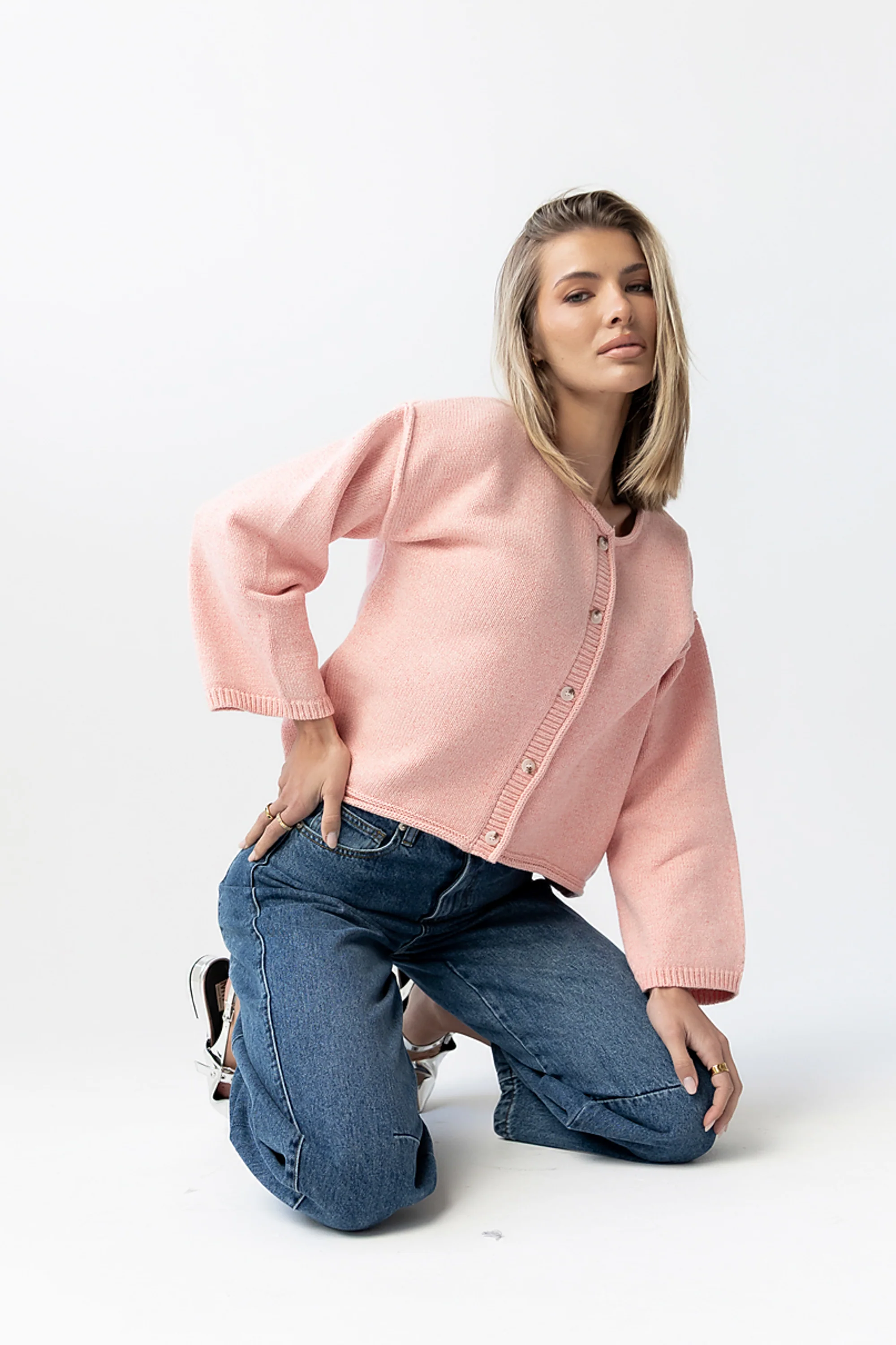 Carlie Knit Cardigan in Pink - FINAL SALE - Image 3