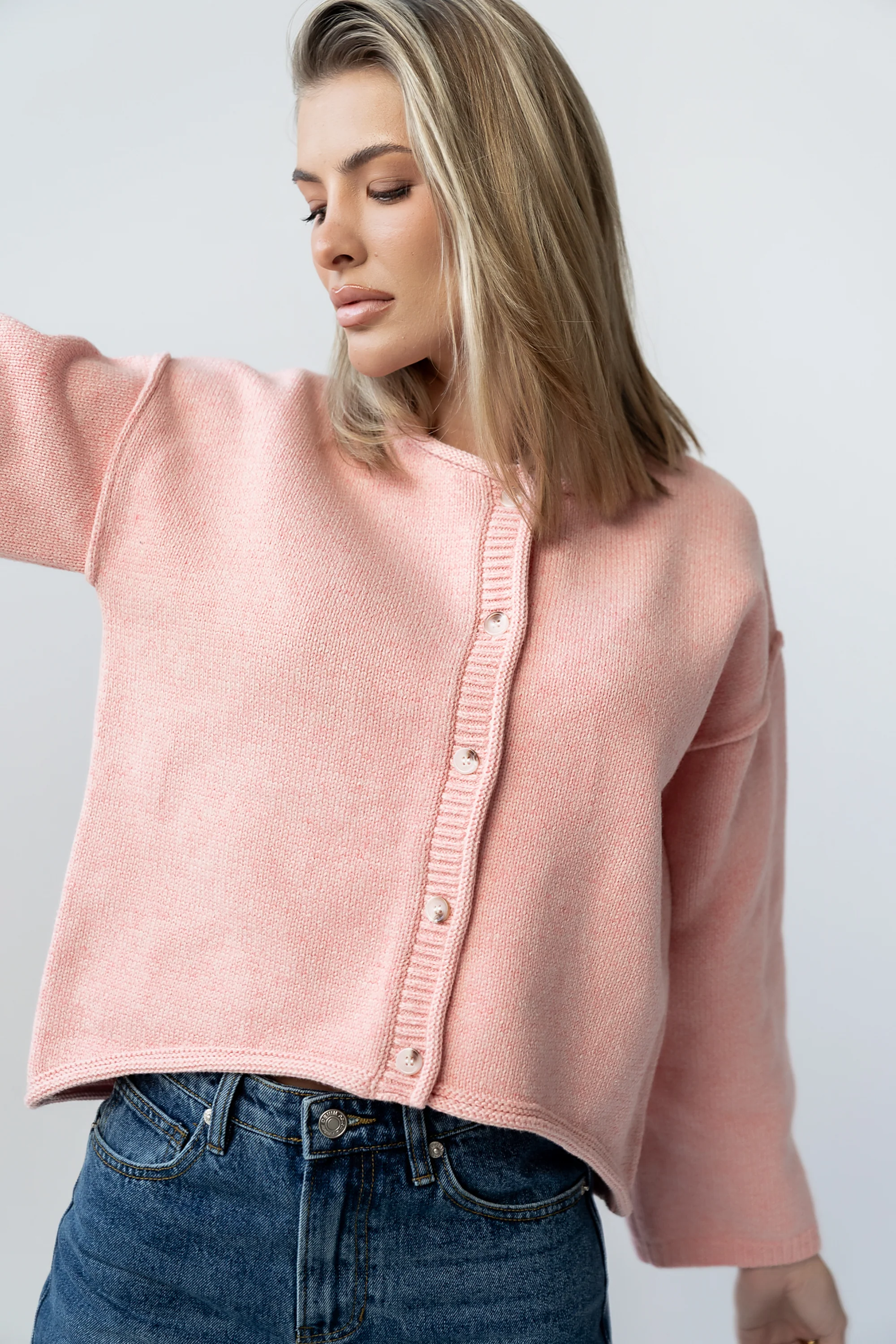 Carlie Knit Cardigan in Pink - FINAL SALE - Image 4