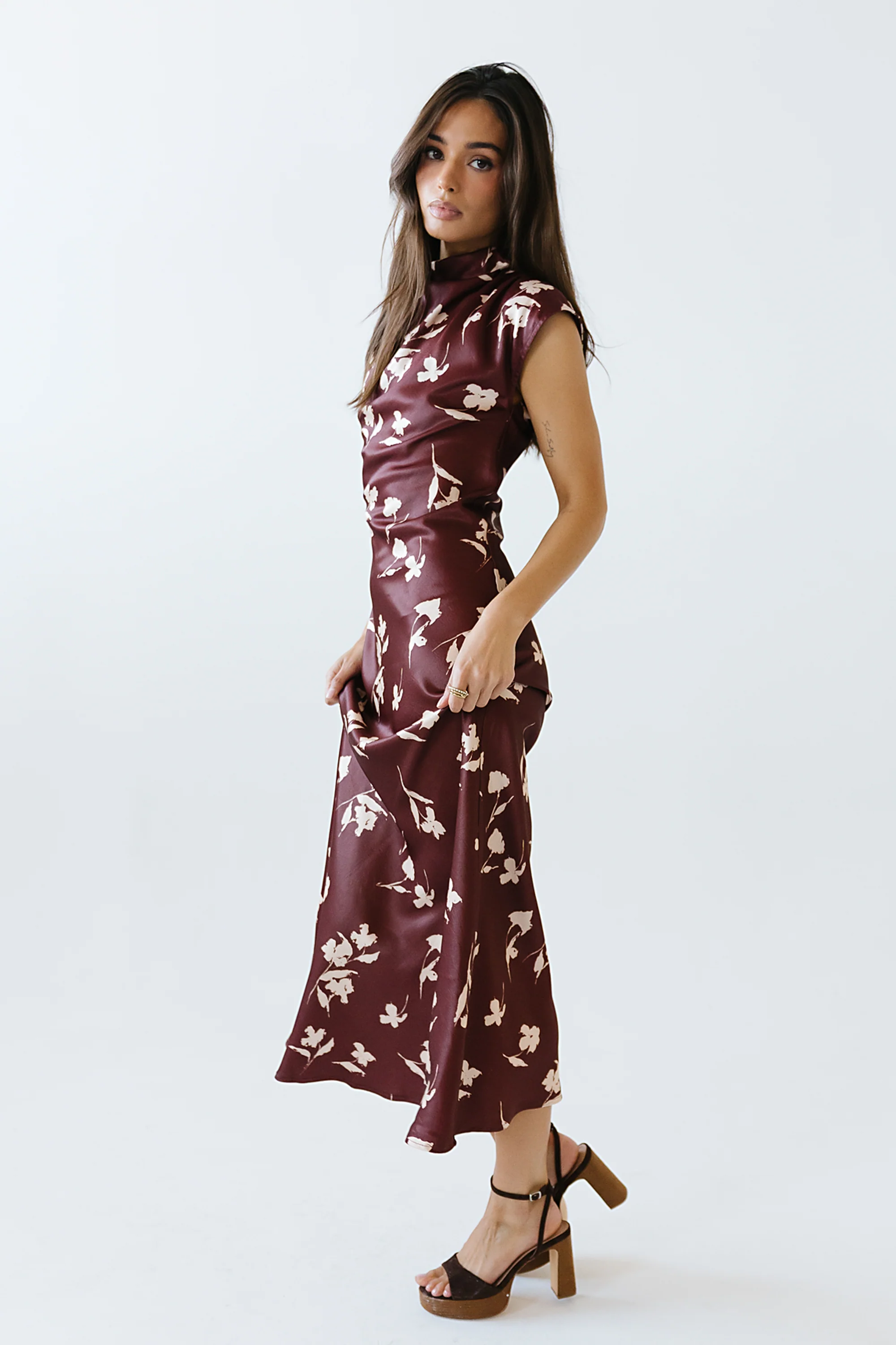 Carson Floral Maxi Dress in Red-Brown - FINAL SALE - Image 8