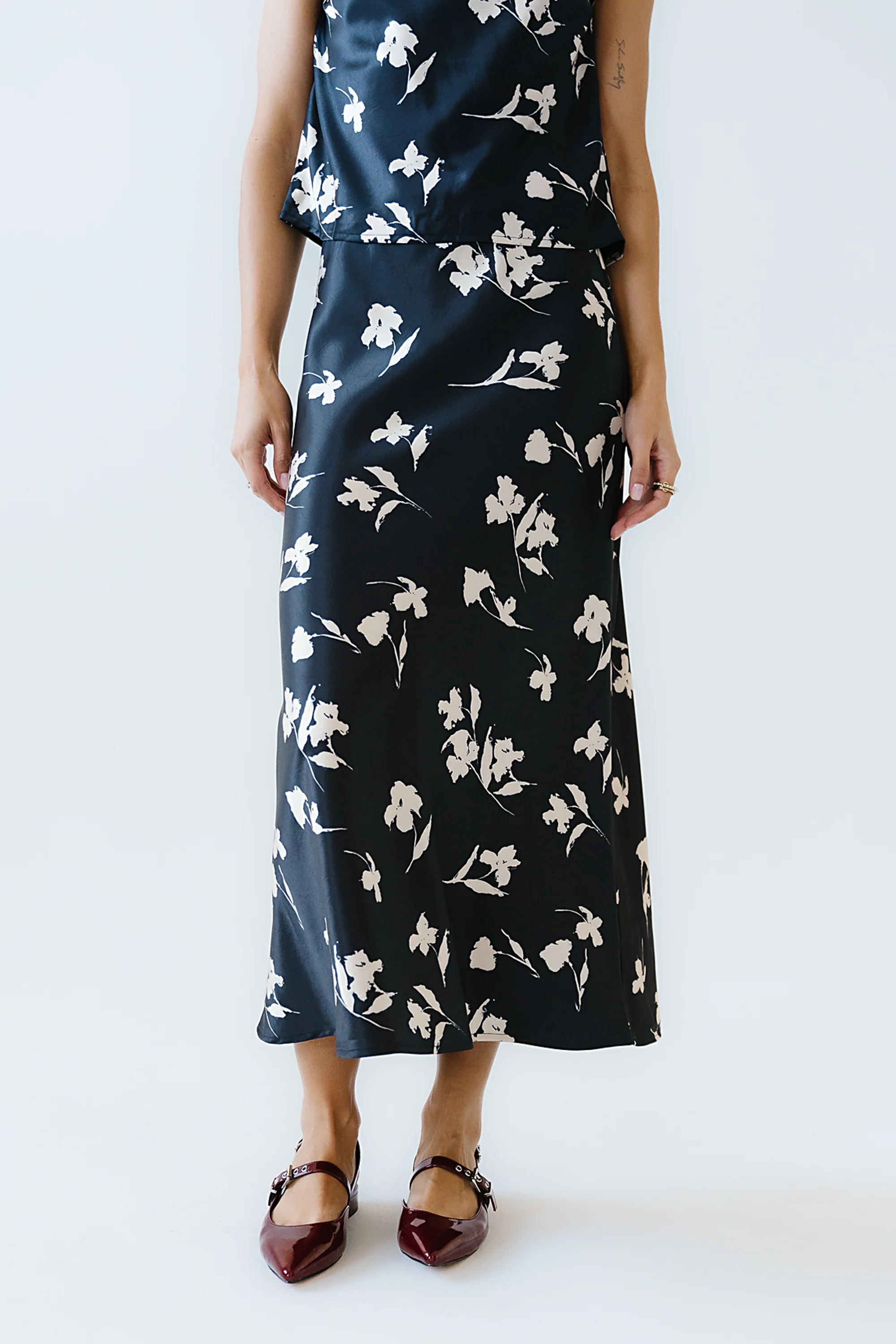 Carsyn Floral Maxi Skirt in Black - FINAL SALE - Image 4