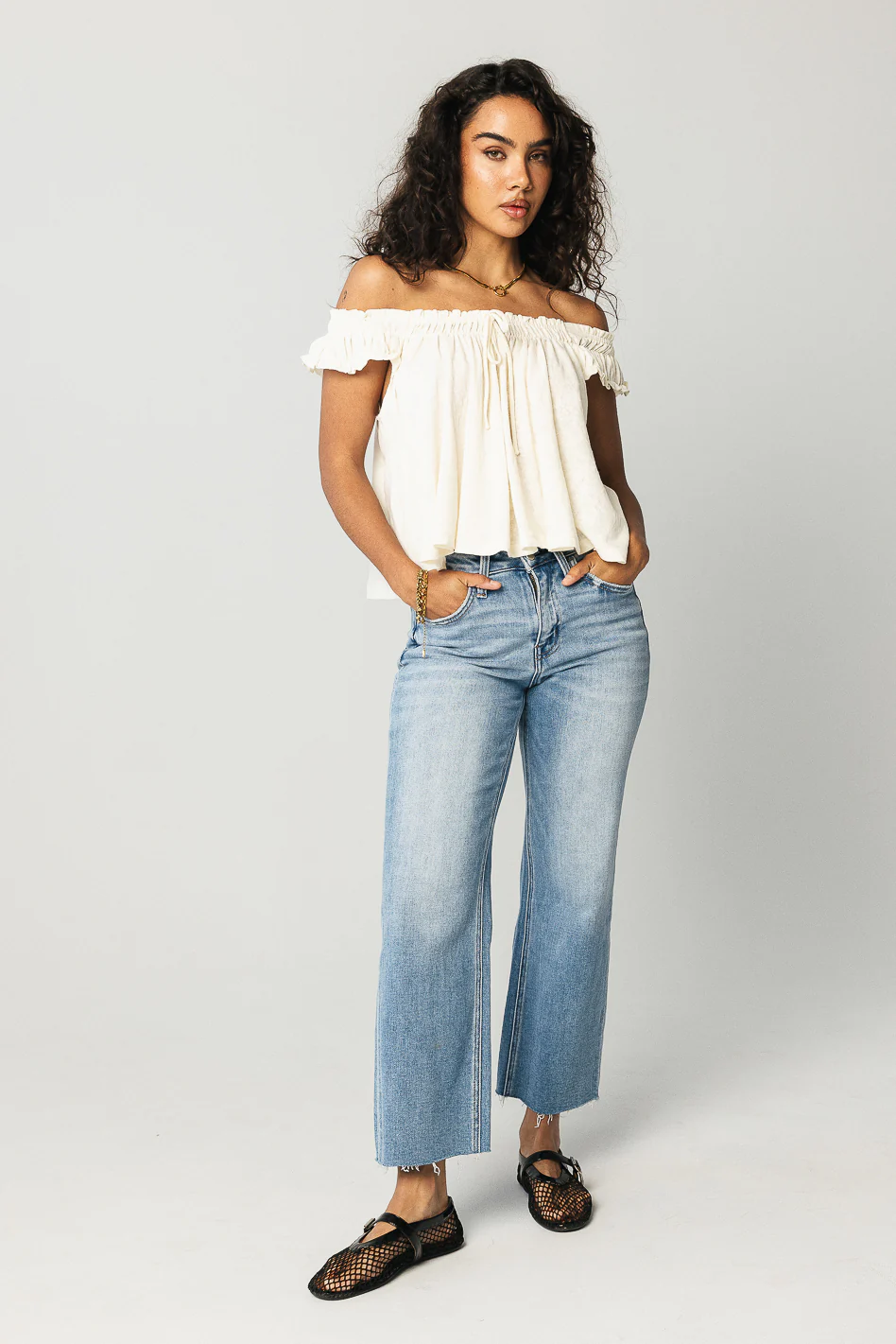 Casey Relaxed Top in Cream - FINAL SALE - Image 2