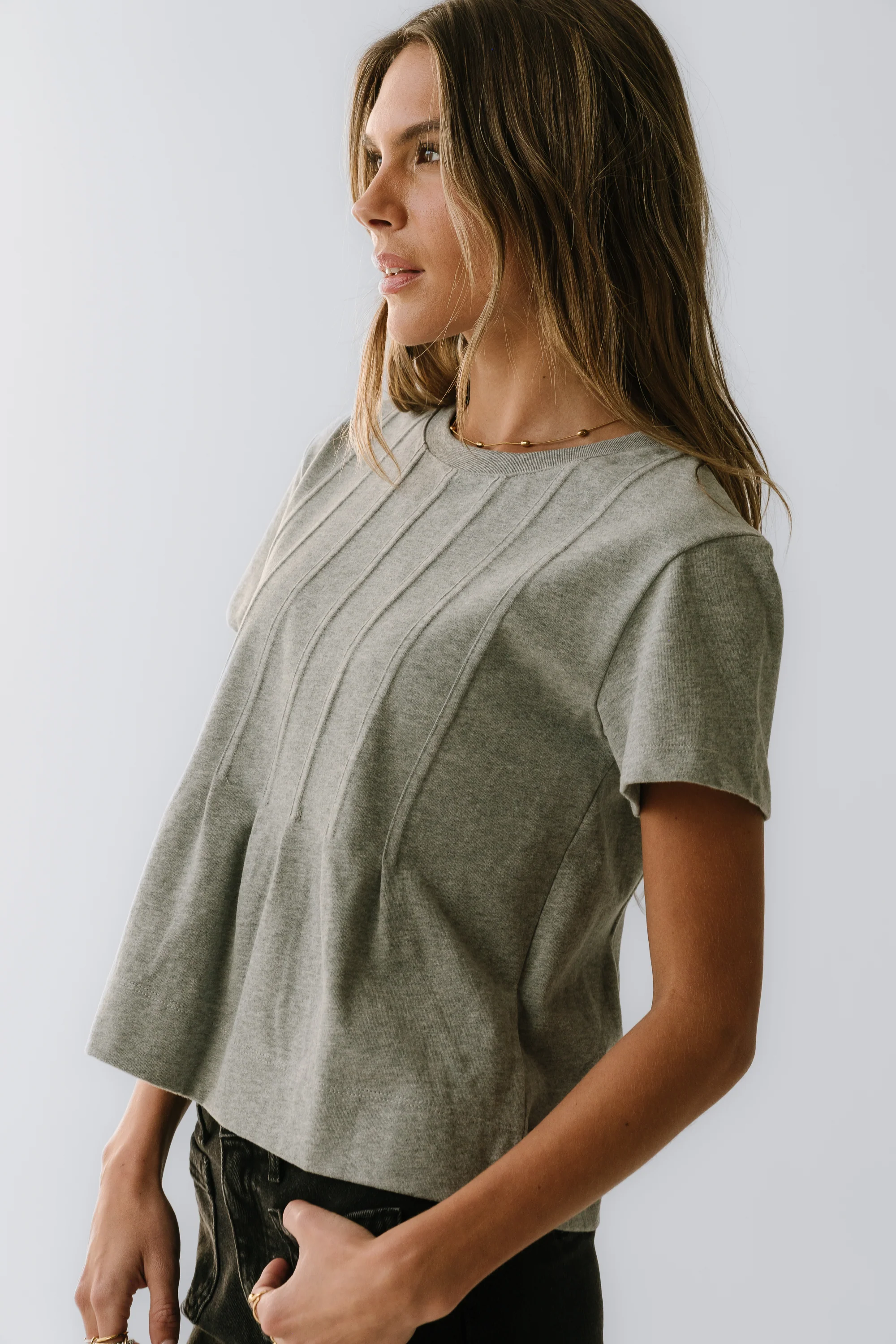 Cattelain Pleated Top in Grey - Image 7