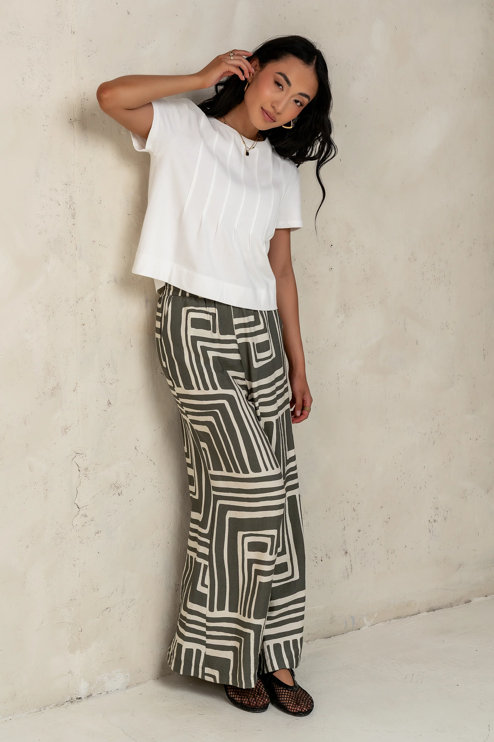 Cattelain Pleated Top in Ivory - Image 3