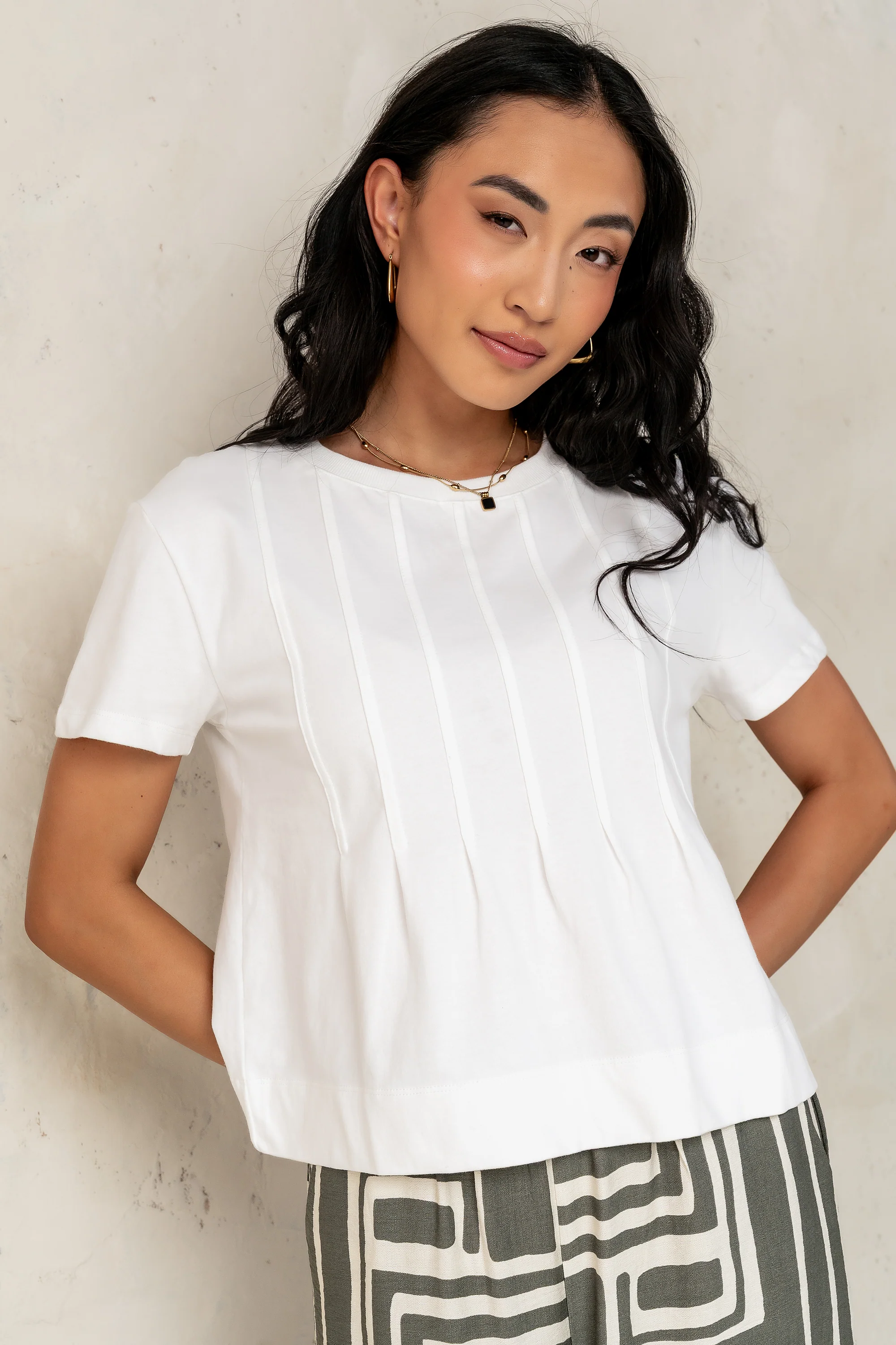 Cattelain Pleated Top in Ivory - Image 5