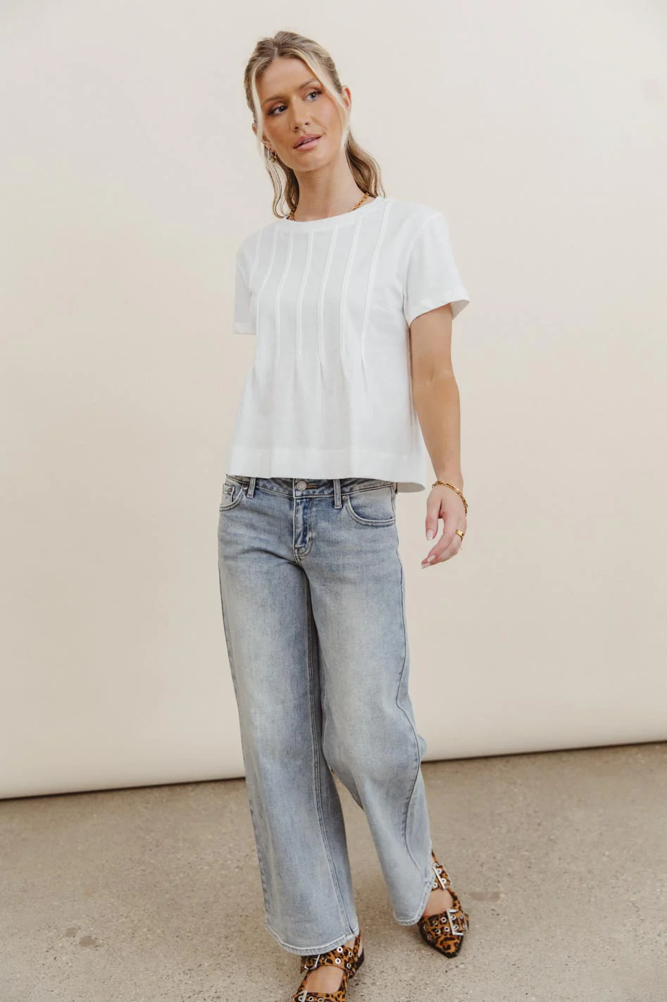 Cattelain Pleated Top in Ivory - Image 6