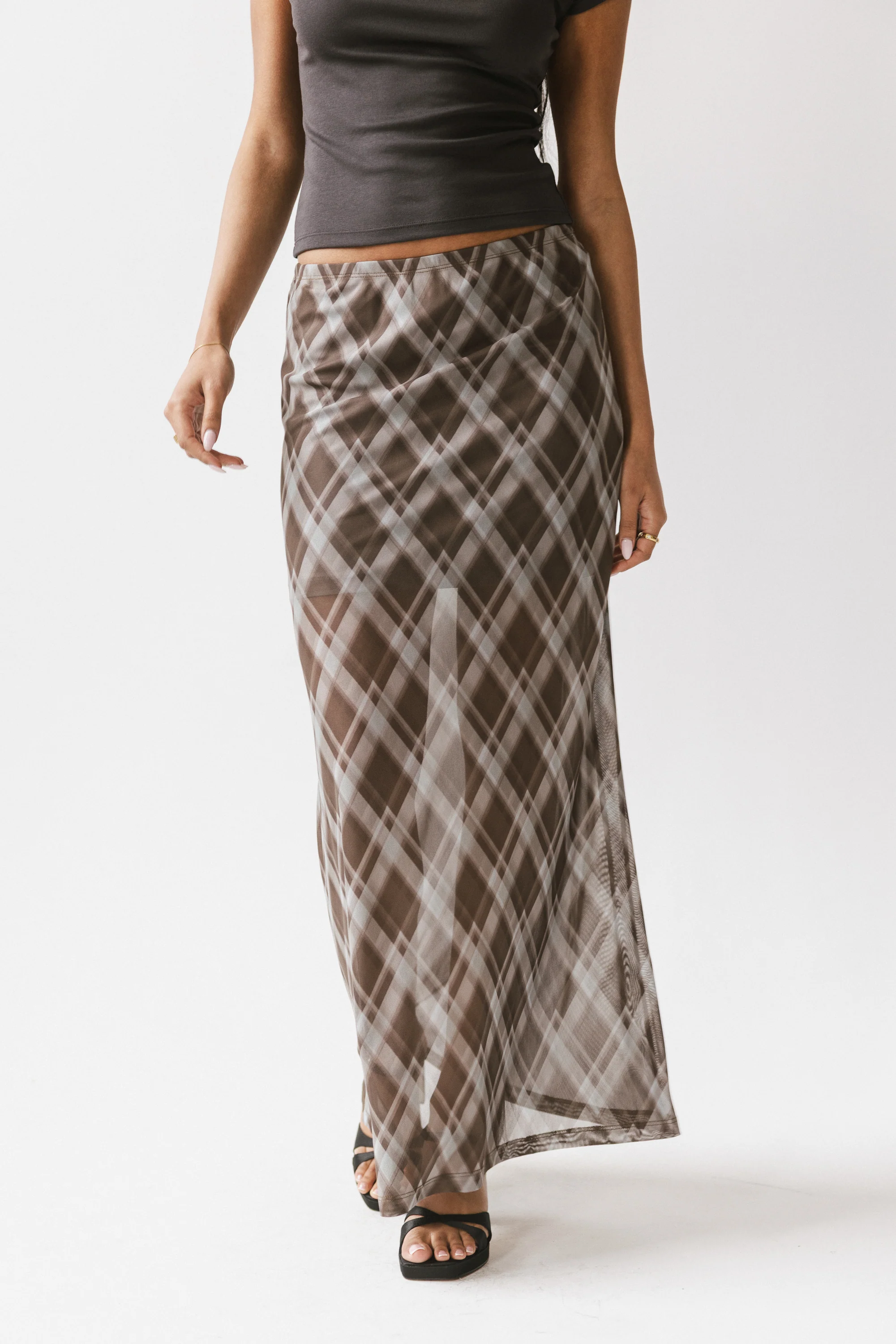 Cecily Plaid Midi Skirt - FINAL SALE - Image 3