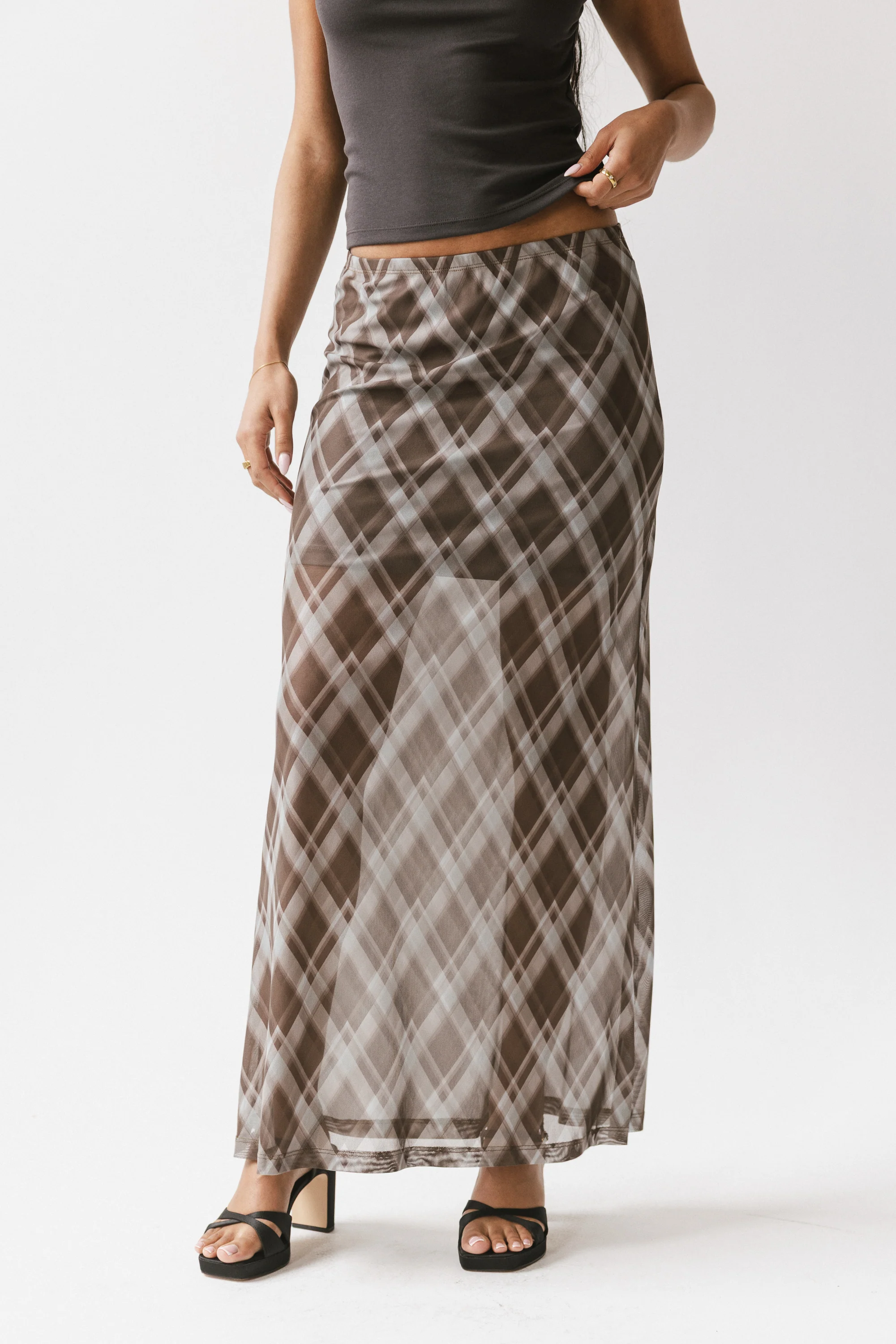 Cecily Plaid Midi Skirt - FINAL SALE - Image 6