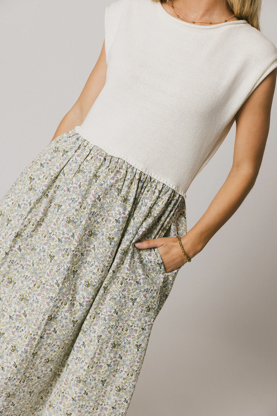 Celeste Floral Sweater Dress - FINAL SALE - Image 4