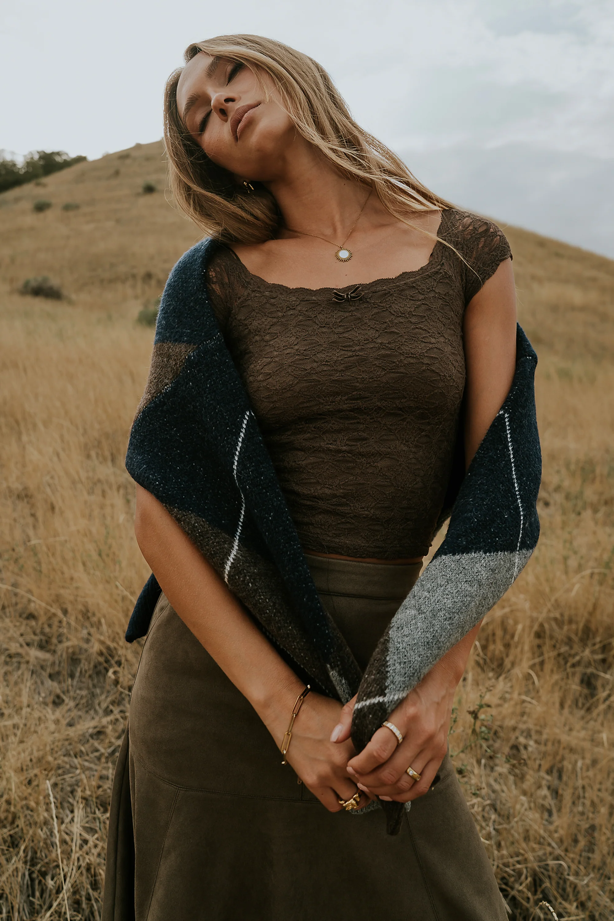 Celia Lace Top in Brown - Image 4