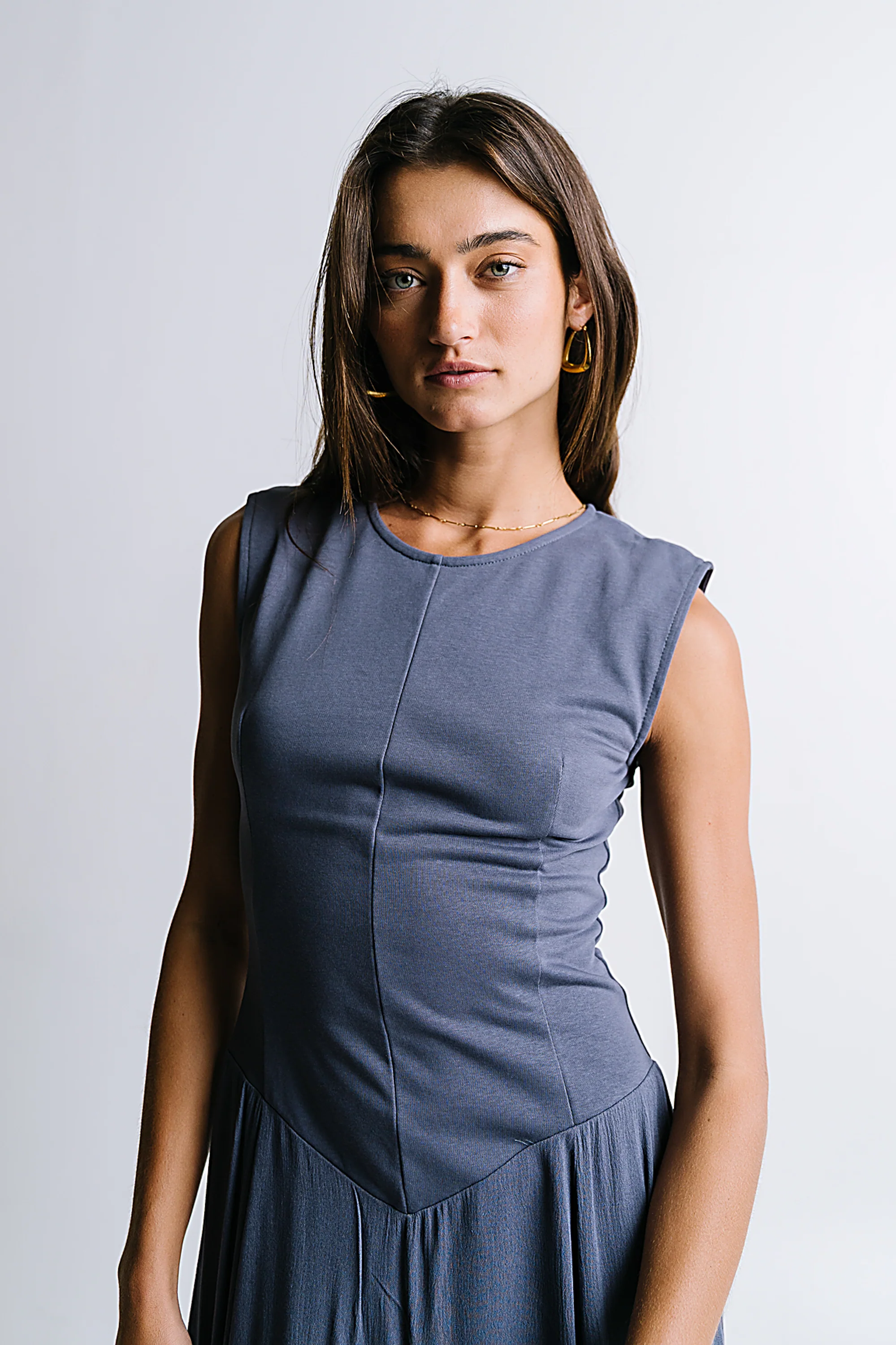 Charles Maxi Dress in Slate Blue - FINAL SALE - Image 9