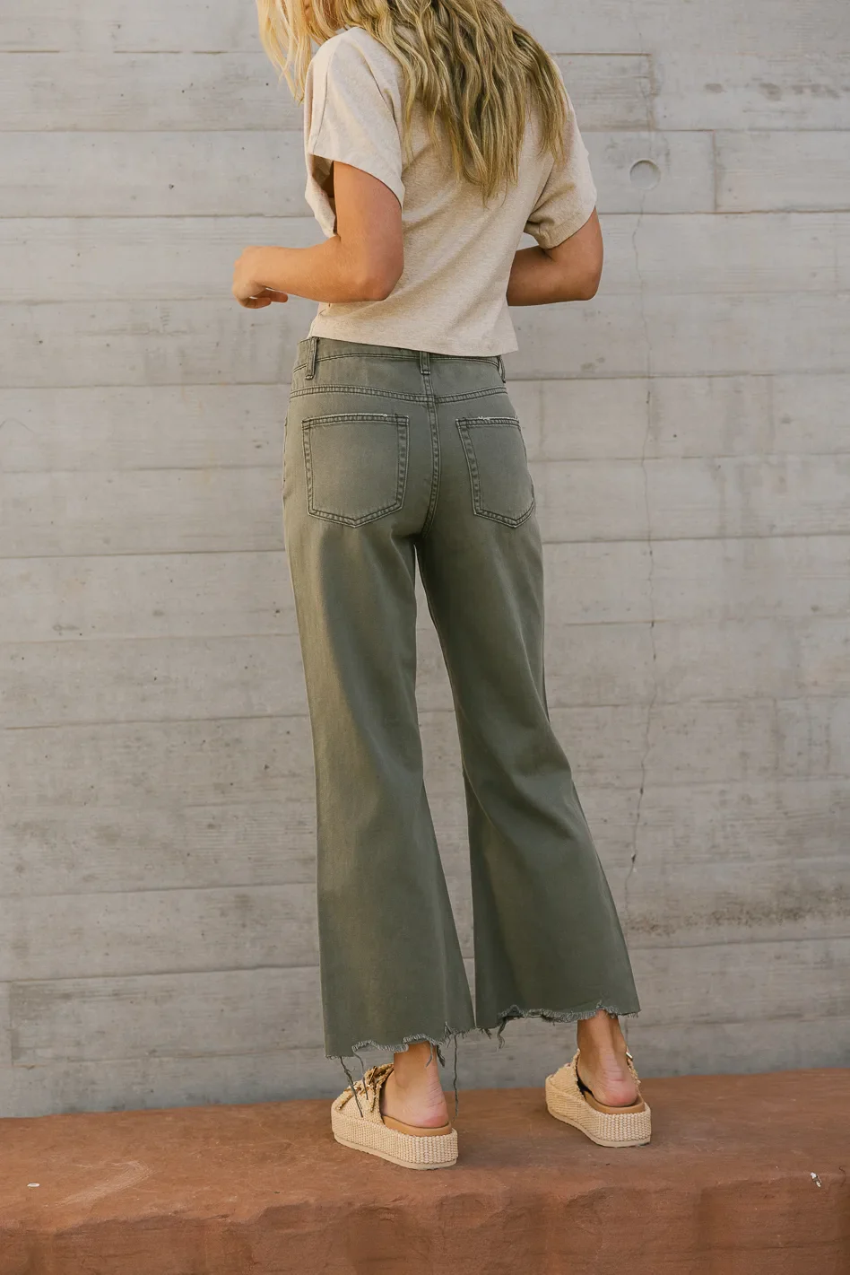 Charlie Distressed Jeans in Army Green - FINAL SALE - Image 3