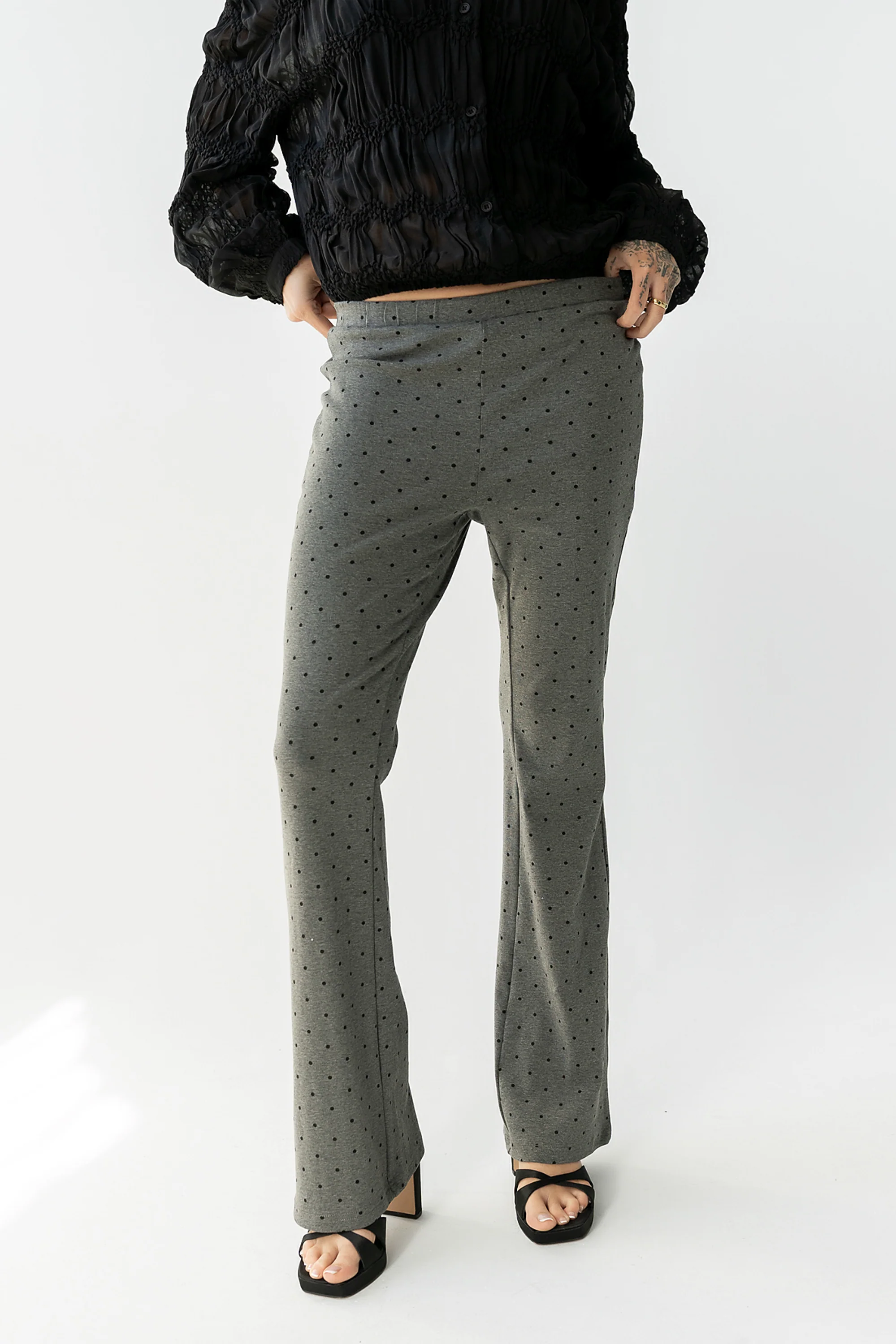 Chloe Polka Dot Pants in Charcoal - FINAL SALE - Image 3